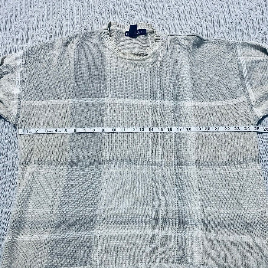 Nautica Vintage Nautica tan plaid linen silk sweater Size US L / EU 52-54 / 3 - 5 Thumbnail