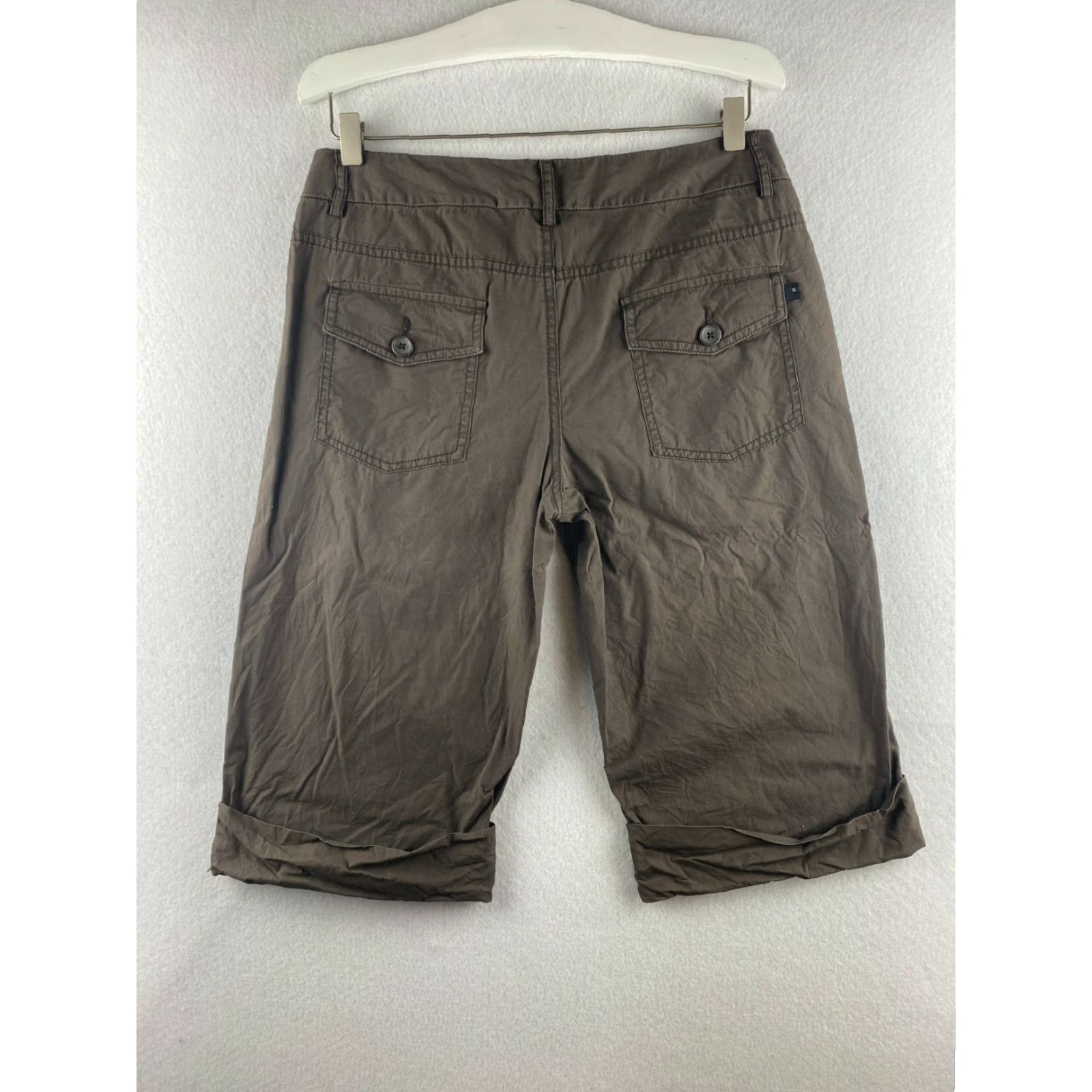 Hurley Hurley Womens Bermuda Shorts 7 Brown Flat Front Zip Pockets 100% Cotton Mid Rise Slim Casual Shirt Size 28" / US 6 / IT 42 - 7 Thumbnail