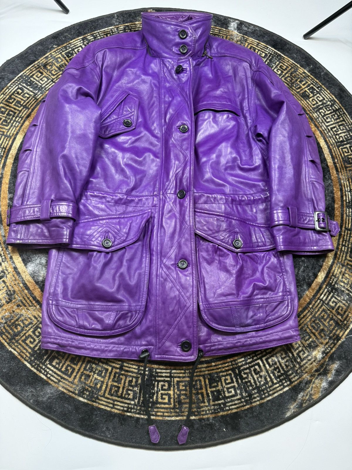 Escada Leather Jacket -Coat Escada Very rare model Vintage Size L / US 10 / IT 46 - 3 Thumbnail