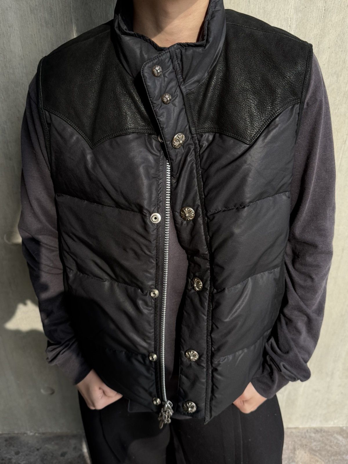 Chrome Hearts Down Puffer Vest Leather Detail Size US S / EU 44-46 / 1 - 2 Thumbnail