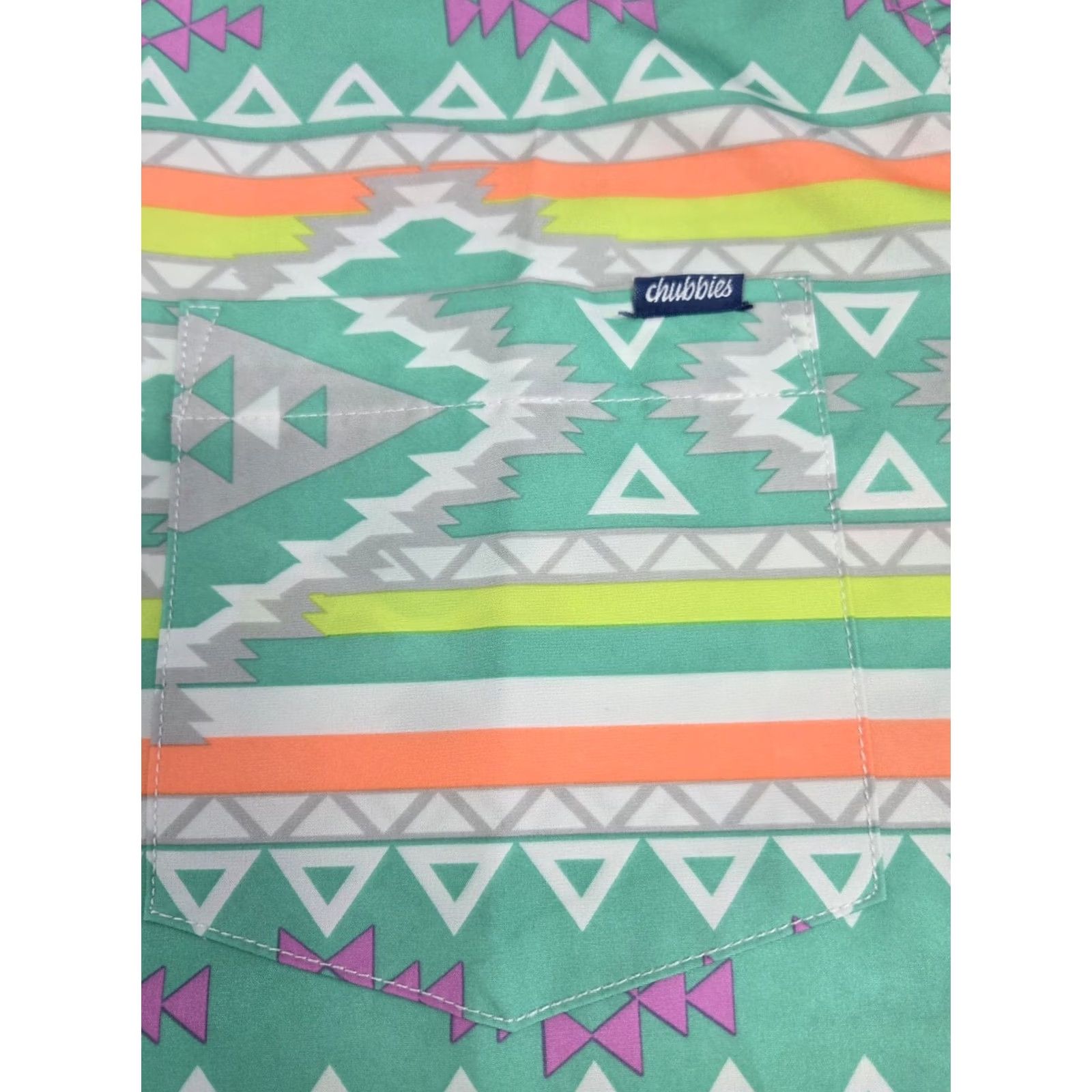 Chubbies NWT Chubbies The En Fuego Wild Short Sleeve 3 Button Up Shirt XL Aztec Multicolor Button-Down Collar Mens Size US XL / EU 56 / 4 - 7 Thumbnail
