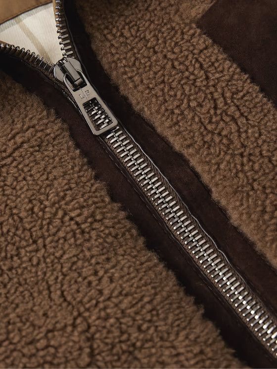 Loro Piana o1loc1c0125 Tavan Suede Silk Blend Fleece Jacket in Brown Size US S / EU 44-46 / 1 - 6 Thumbnail