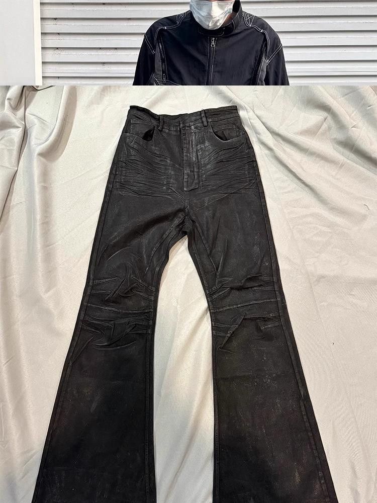 Other Black Stacked Flared Waxed Jeans Size US 32 / EU 48 - 8 Thumbnail