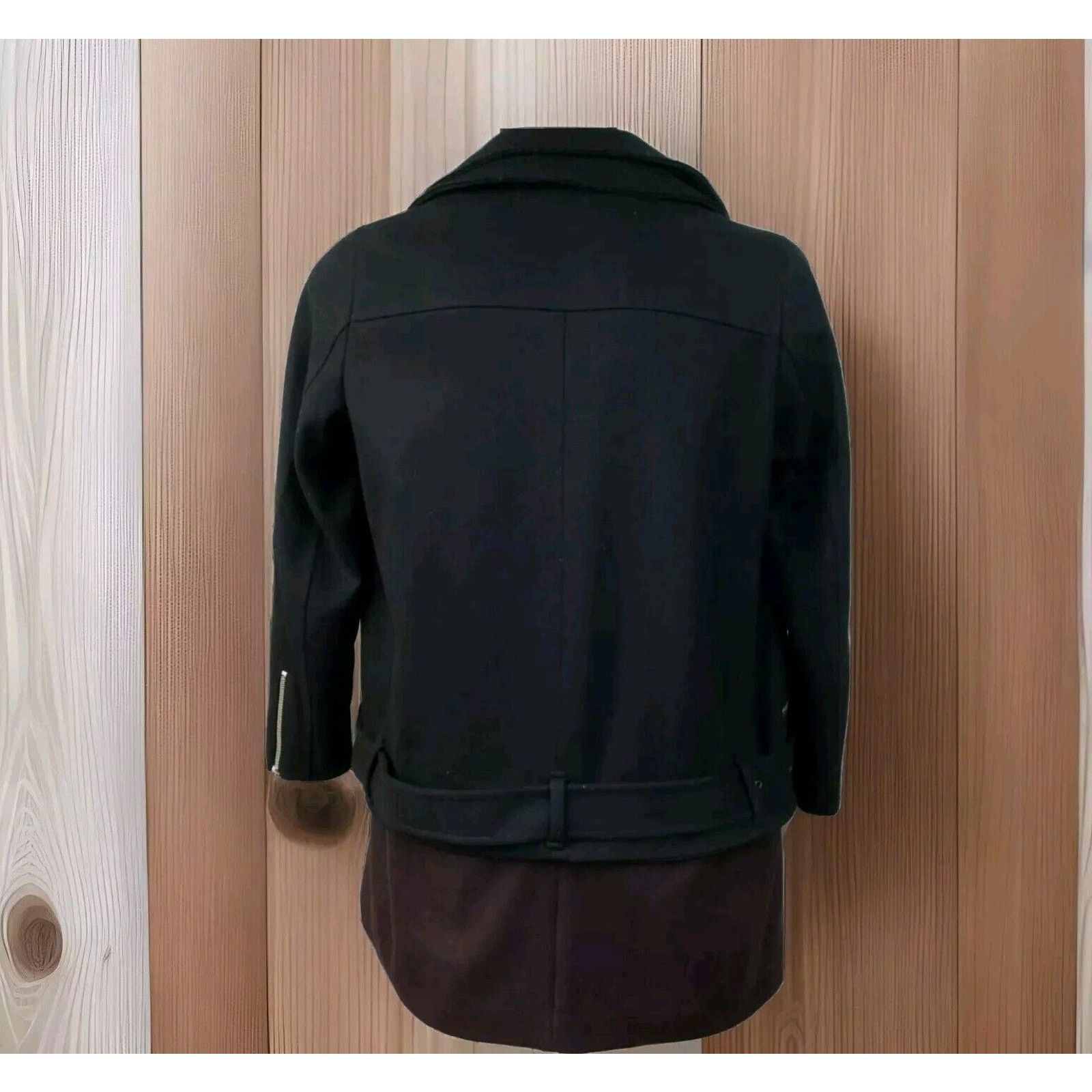 Allsaints All Saints Wool Iggy Biker Coat Black Size 6 US 2 EU 34 Size XS / US 0-2 / IT 36-38 - 4 Thumbnail