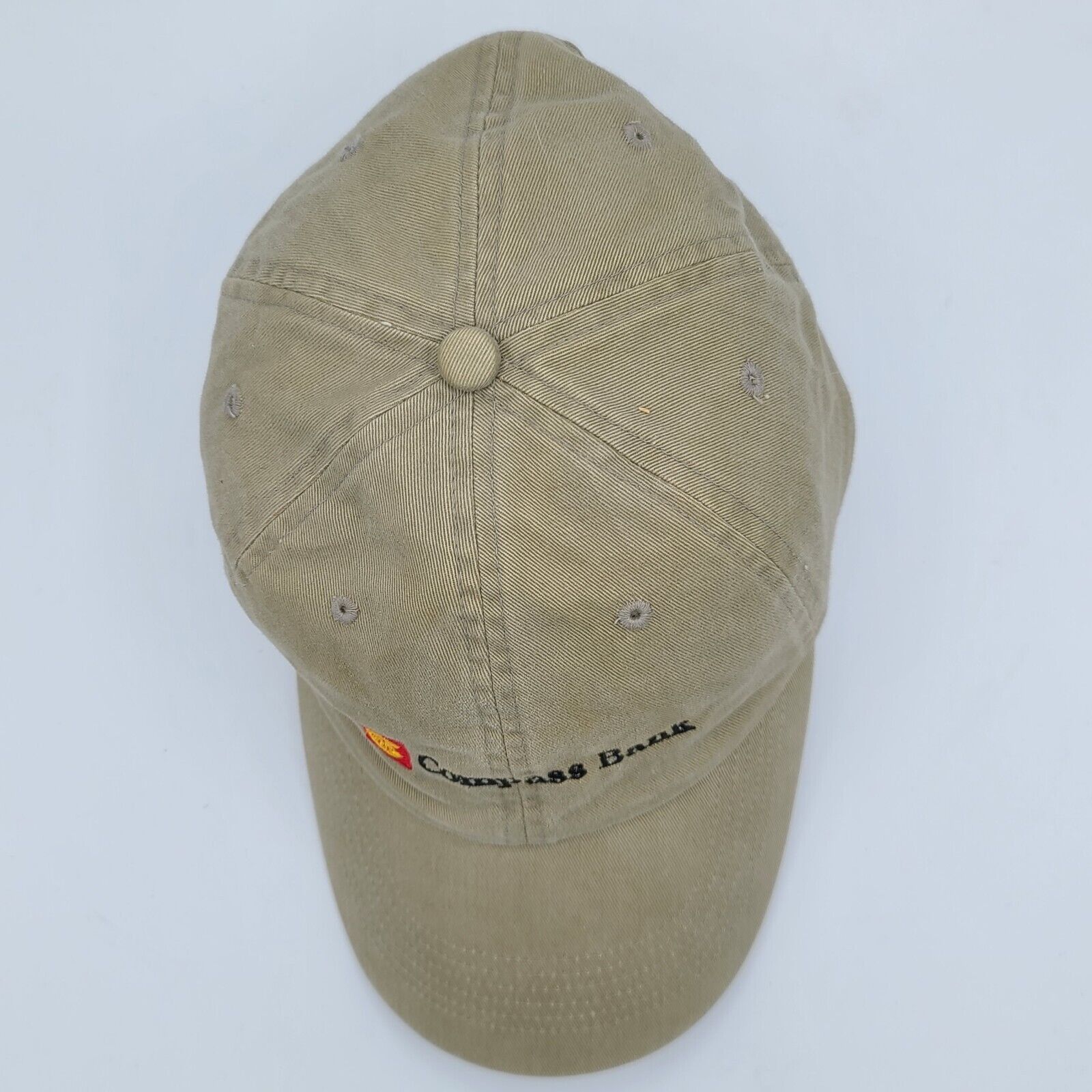 SIVA VINTAGE Compass Bank Hat Beige Cotton Strap Baseball Cap Size ONE SIZE - 5 Thumbnail