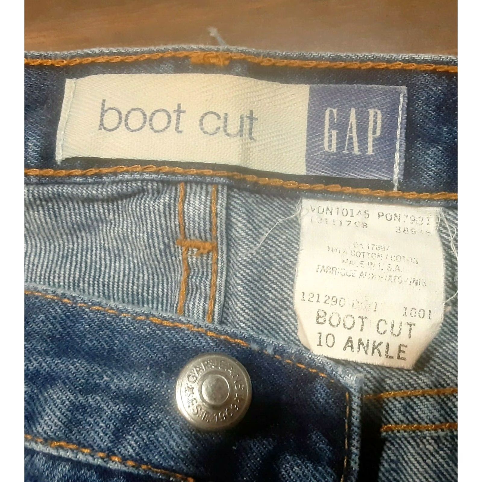 Gap VINTAGE Gap 90s Rocker High Rise Mom Jeans 10 Regular Blue Bootcut Made in USA Size 29" - 2 Thumbnail