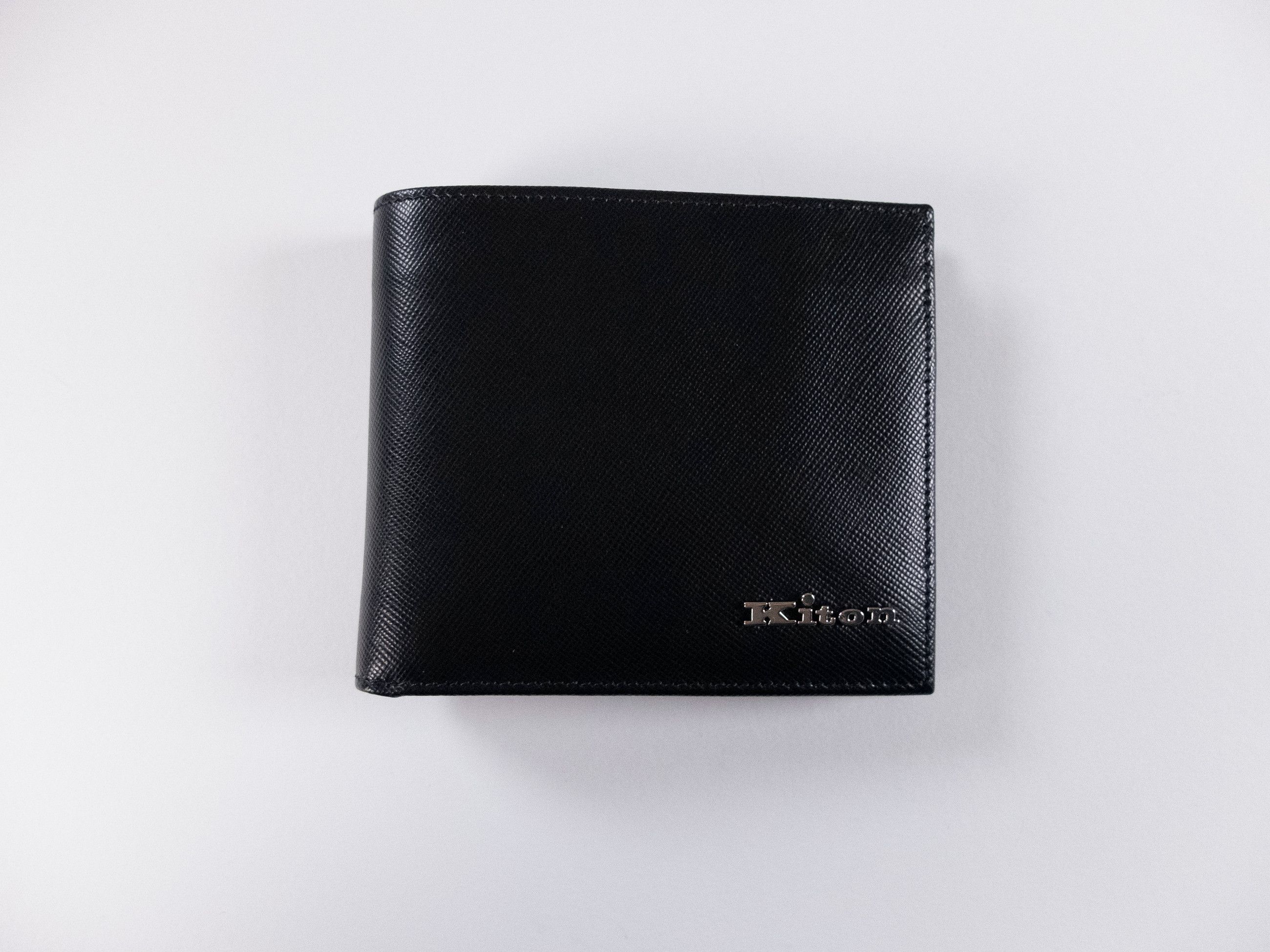 Kiton KITON Napoli black textured leather bifold wallet authentic Size ONE SIZE - 1 Thumbnail
