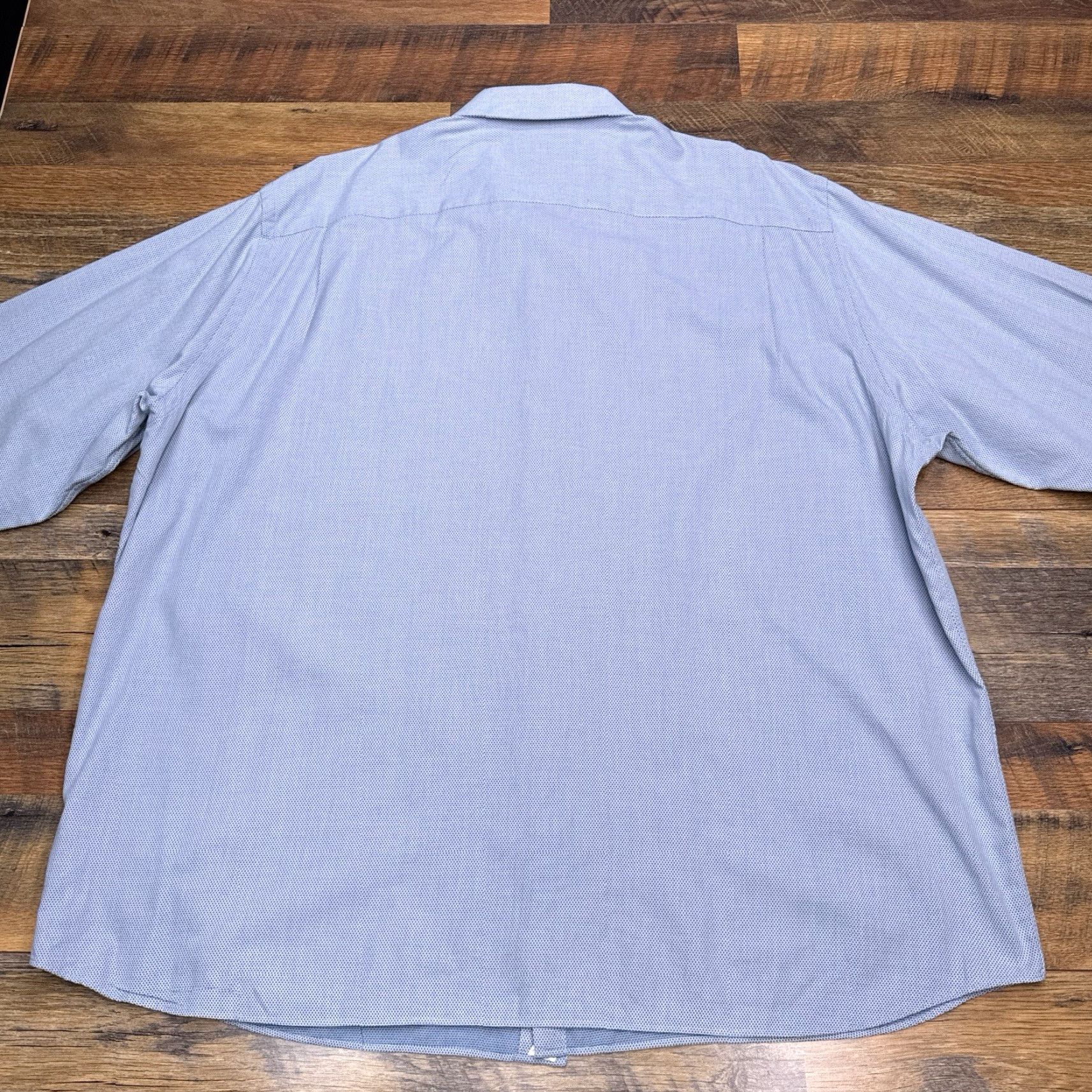 Vintage Paul Fredrick Dress Shirt Mens 3XL Blue Button Up 100% Cotton Long Sleeve Geometric Classic Blue Mens Regular Size 48R - 4 Thumbnail