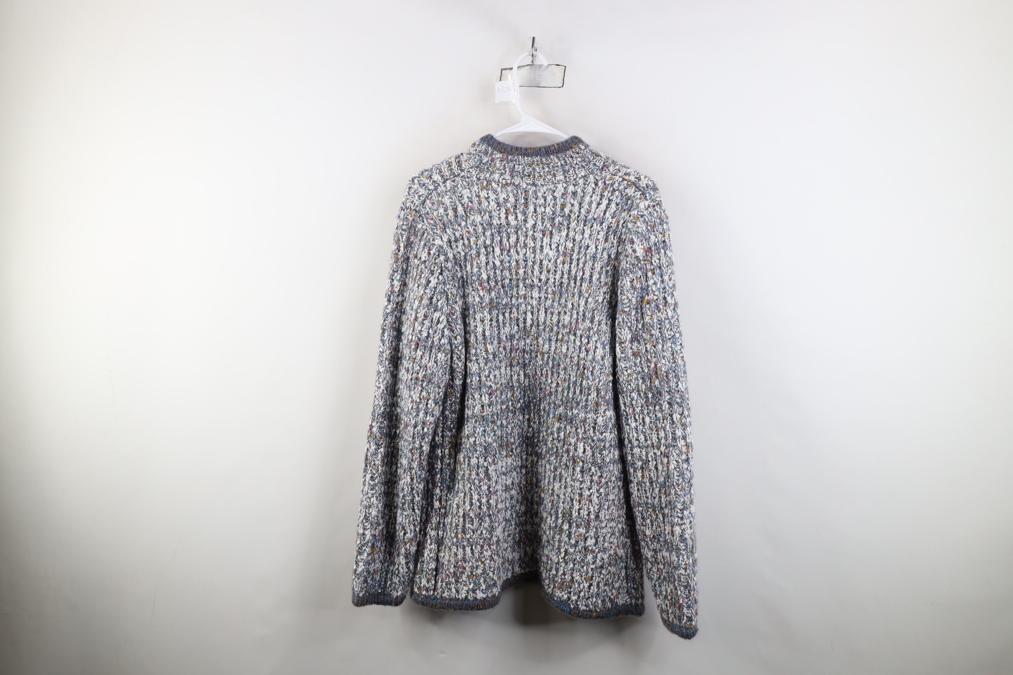 Vintage Deadstock Vintage 90s Wool Ribbed Knit Open Cardigan Sweater Size L / US 10 / IT 46 - 11 Thumbnail