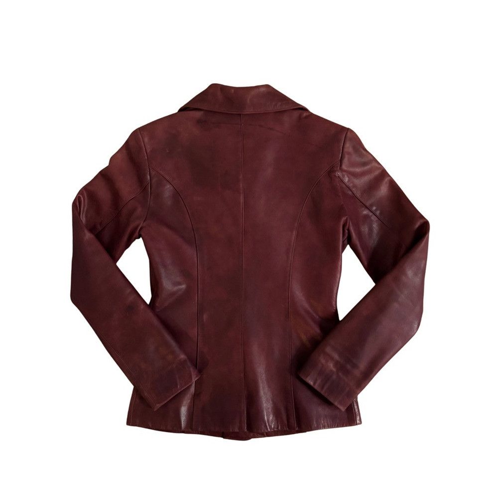 Other Arden B. Y2K Oxblood Women's Leather Jacket Blazer Size XS / US 0-2 / IT 36-38 - 5 Thumbnail
