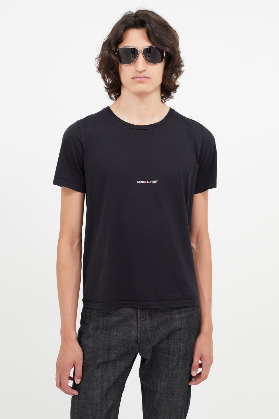 Saint Laurent Paris Saint Laurent Center Logo Tshirt Size US M / EU 48-50 / 2 - 2 Thumbnail