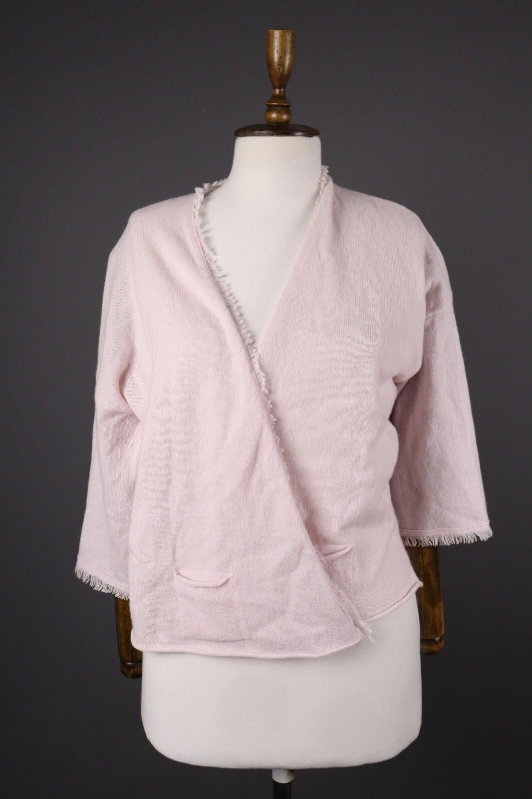 Designer FFC Pink Wool Cashmere Knit Drepe Cardigan Sweater Size 1 Size M / US 6-8 / IT 42-44 - 1 Thumbnail