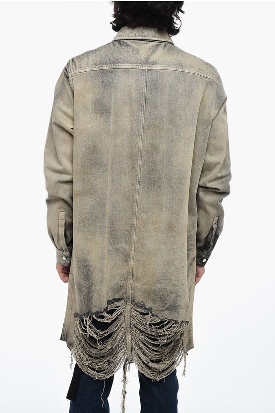 Rick Owens o1y0325 Denim Shirt in Grey Size US L / EU 52-54 / 3 - 4 Thumbnail