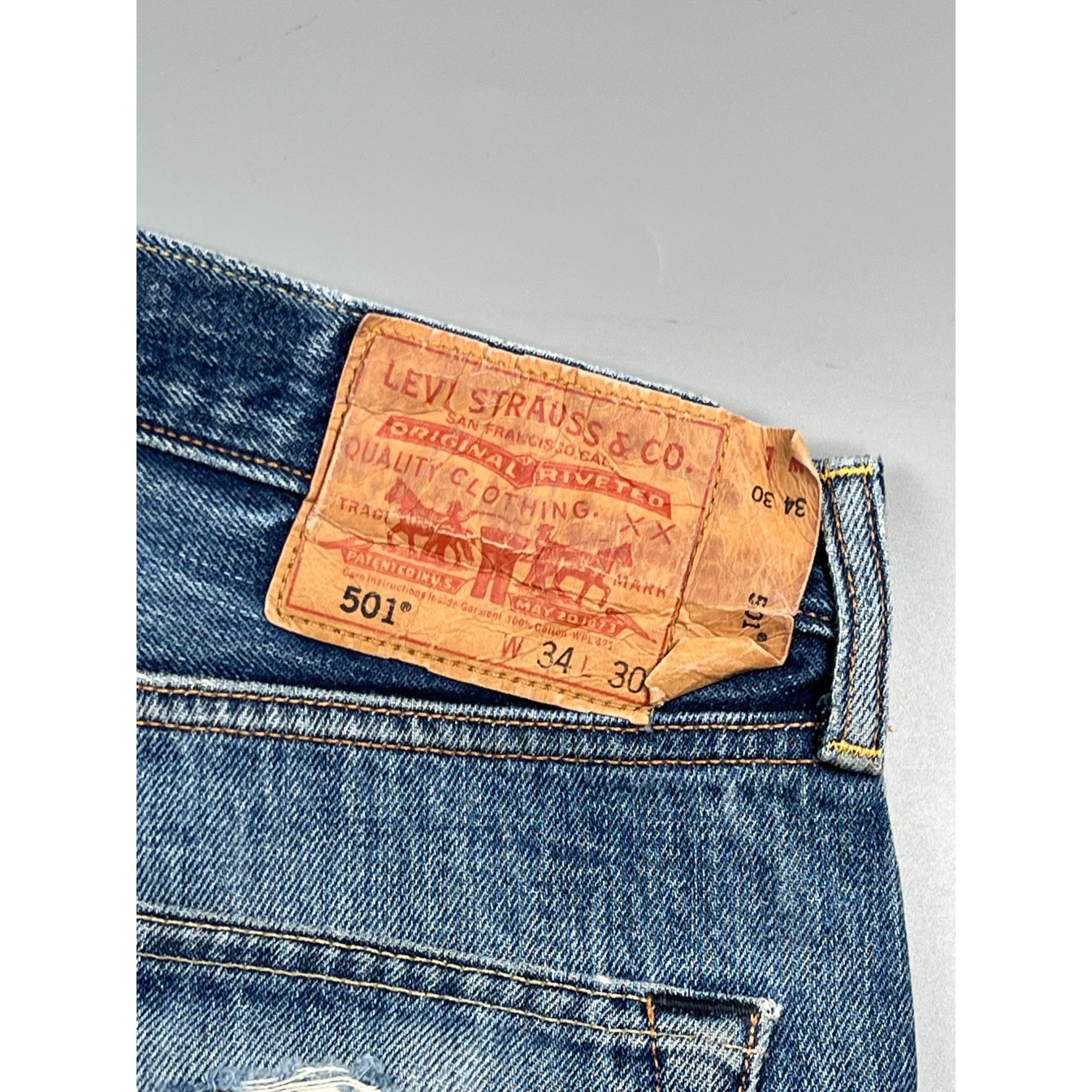 Levi's Levi’s 501 Distressed Denim Jeans Pants (Y0918) Size US 34 / EU 50 - 11 Thumbnail