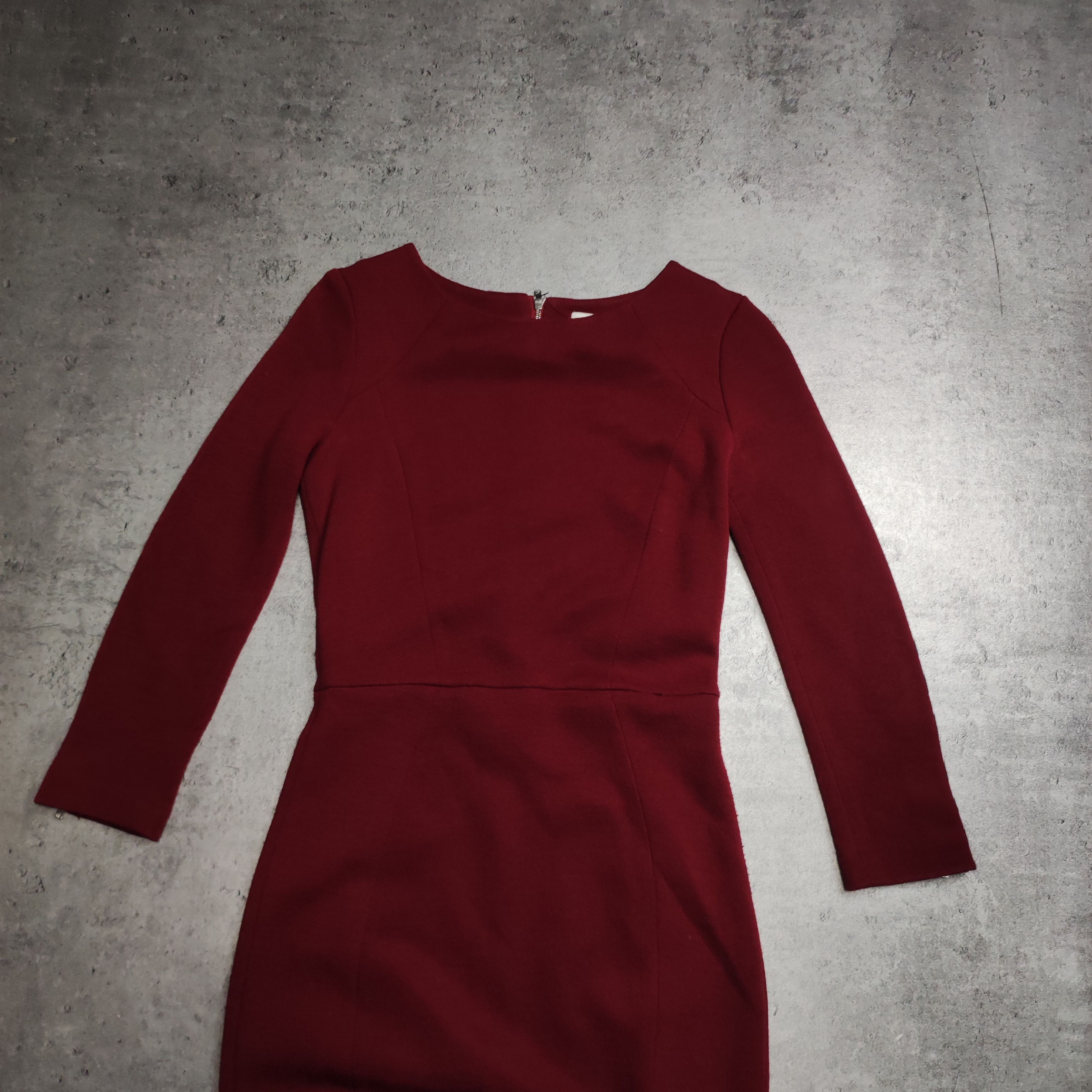 Sandro RARE Sandro Paris Wool Burgundy Midi Dress Size S / US 4 / IT 40 - 3 Thumbnail