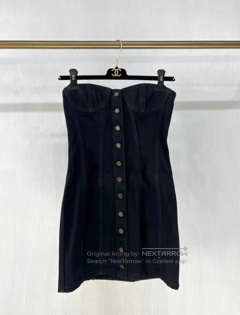 Saint Laurent Paris Saint Laurent Paris Denim Tube Top Dress Size XS / US 0-2 / IT 36-38 - 1 Thumbnail