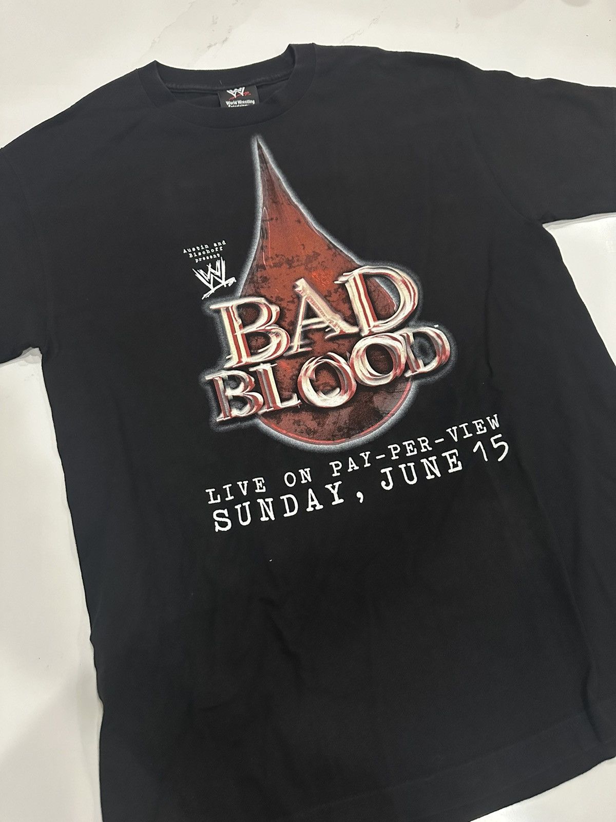 Vintage 2003 Vintage WWE Bad Blood Promo T-shirt Size US L / EU 52-54 / 3 - 1 Thumbnail
