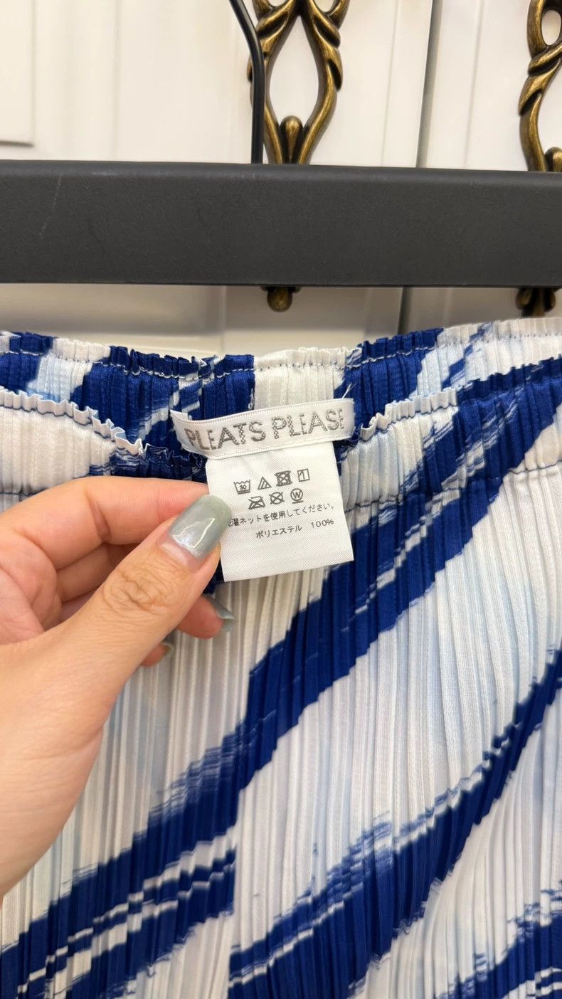 Issey Miyake Issey Miyake size:3 Blue and white wave wide-leg pants Size 31" - 3 Thumbnail