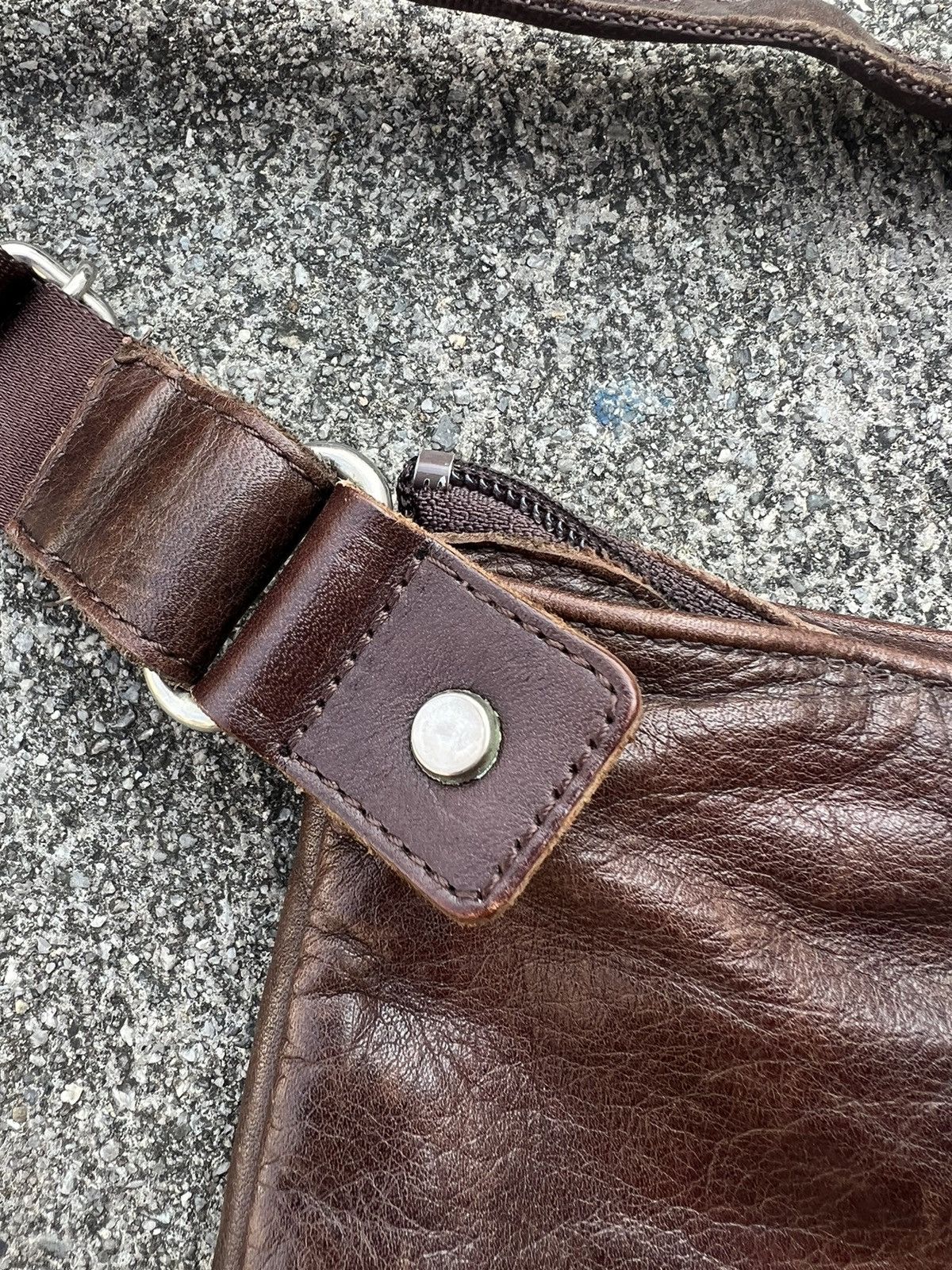 Leather Vintage Indeed Japan Pewter Patina Leather Sling Bag Size ONE SIZE - 18 Thumbnail