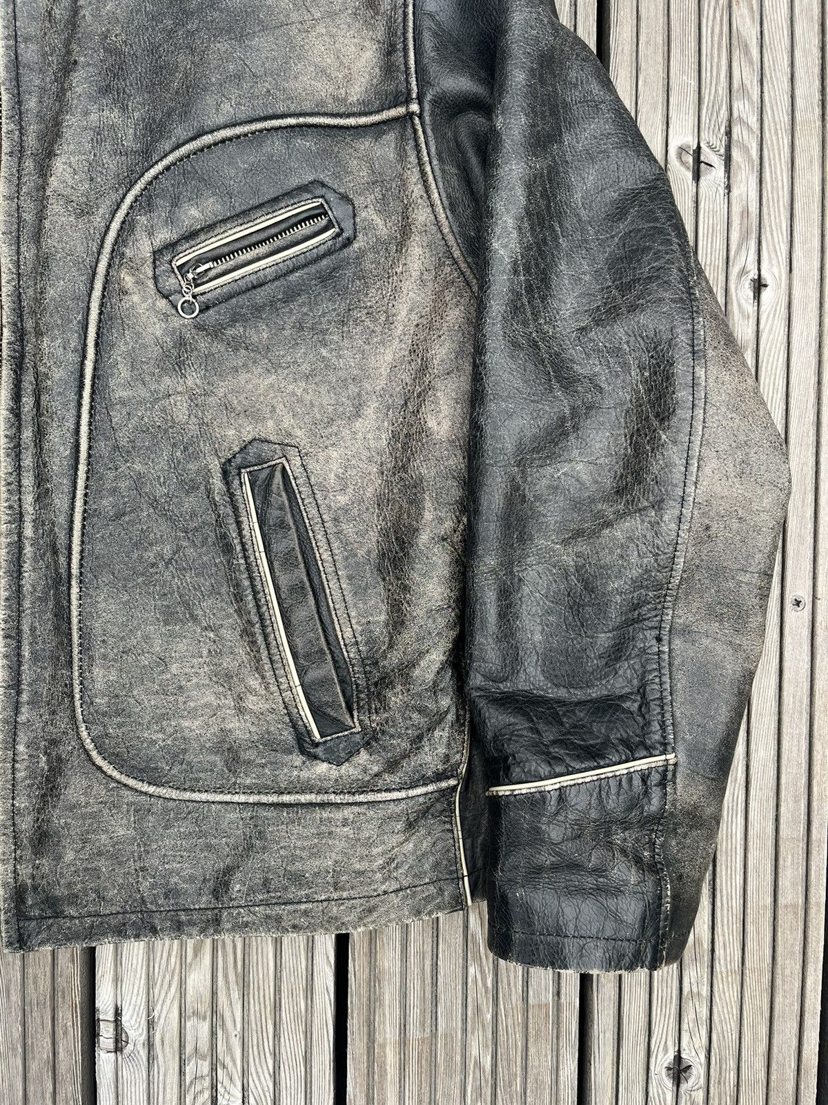 Vintage Vintage boxy leather jacket Size US L / EU 52-54 / 3 - 3 Thumbnail