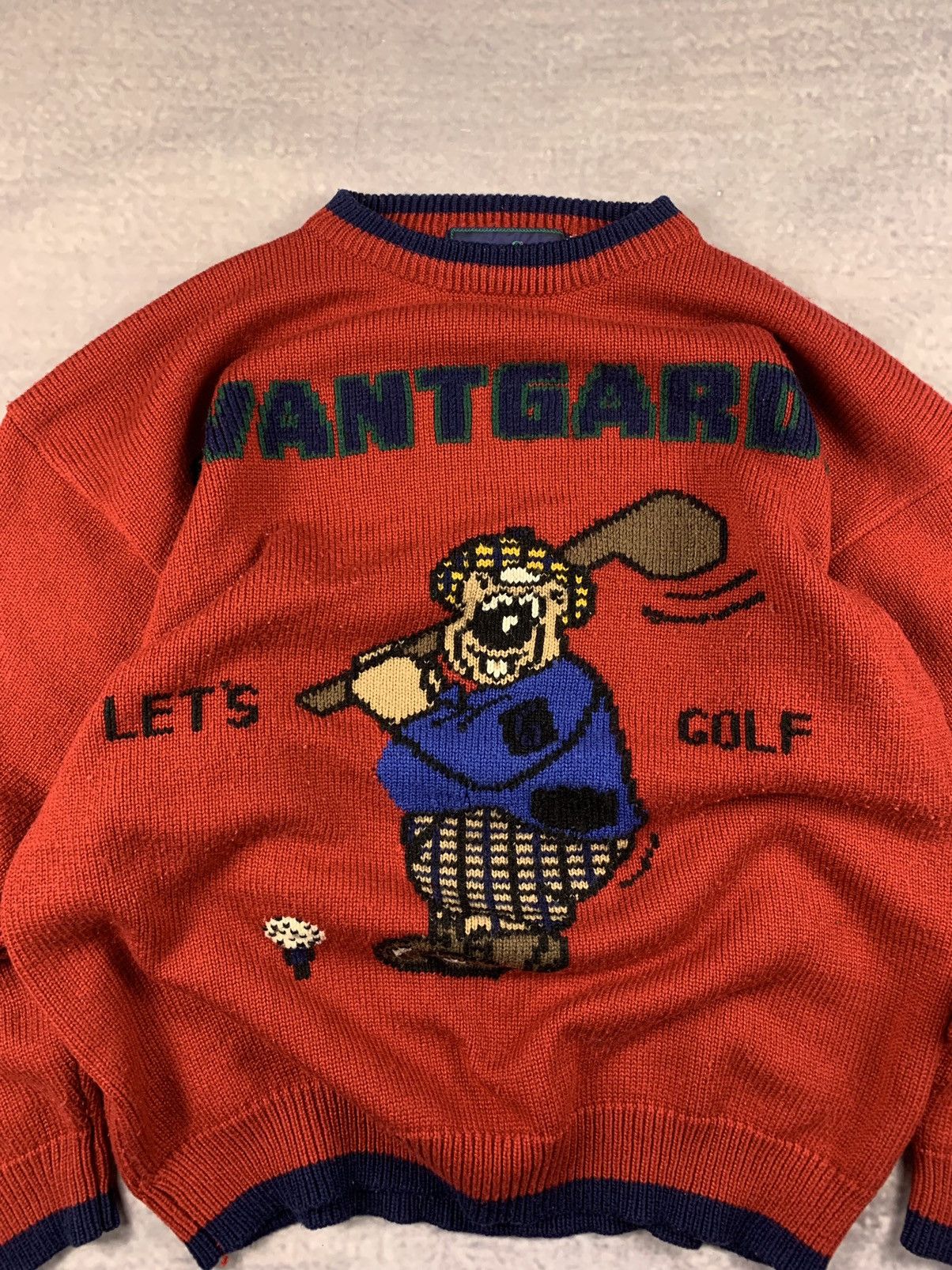 Vintage RARE Vintage Golf Knitted Embroidered Bear Sweater Size US XXL / EU 58 / 5 - 3 Thumbnail