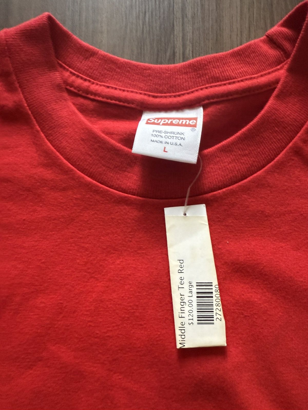Supreme Supreme Middle Finger to the World Tee Red Size L – Rare Size US L / EU 52-54 / 3 - 4 Thumbnail