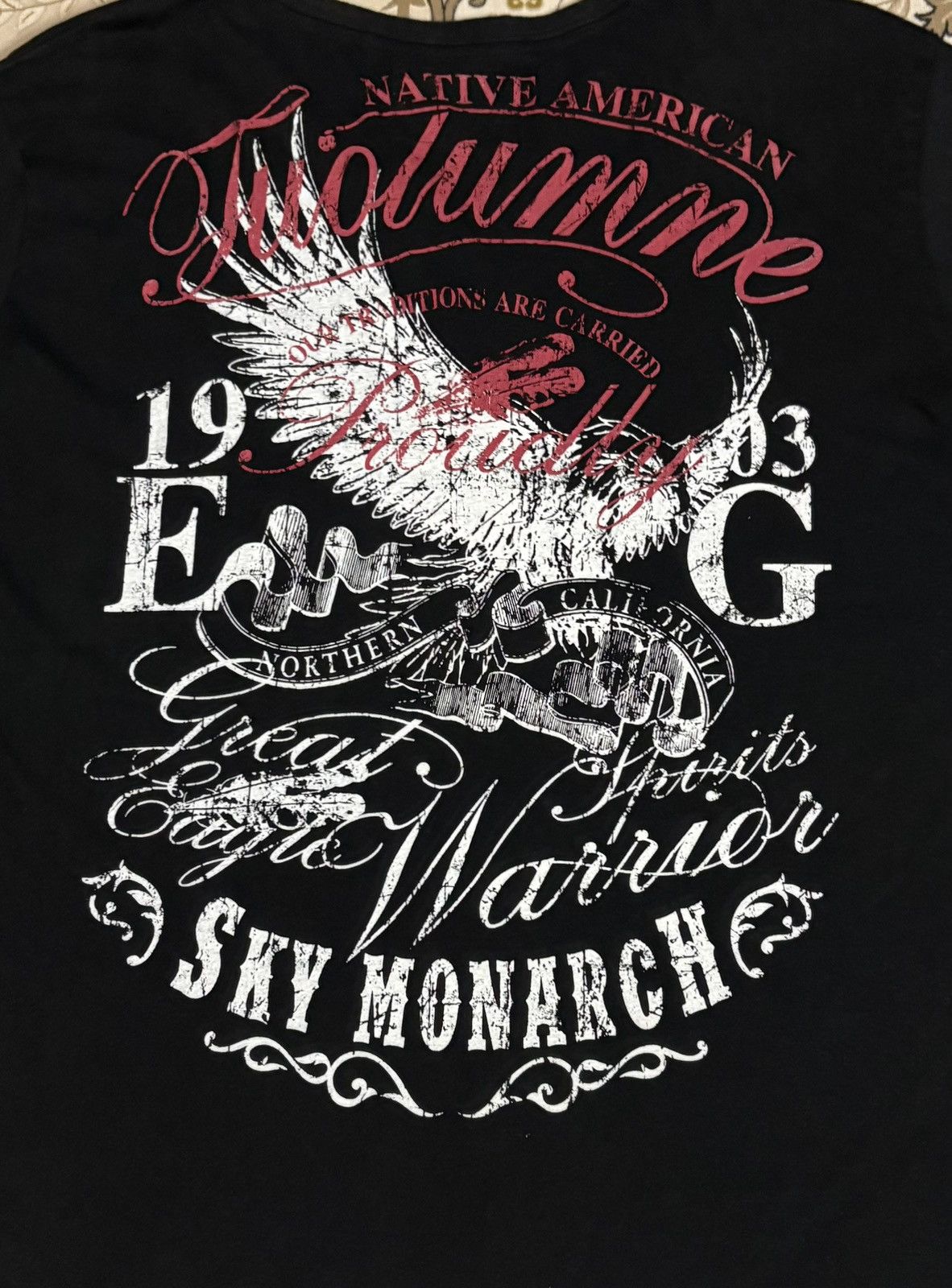 Affliction × Japanese Brand Jeaning Wild Over Print Back Side Vneck T-Shirt Size US L / EU 52-54 / 3 - 3 Thumbnail