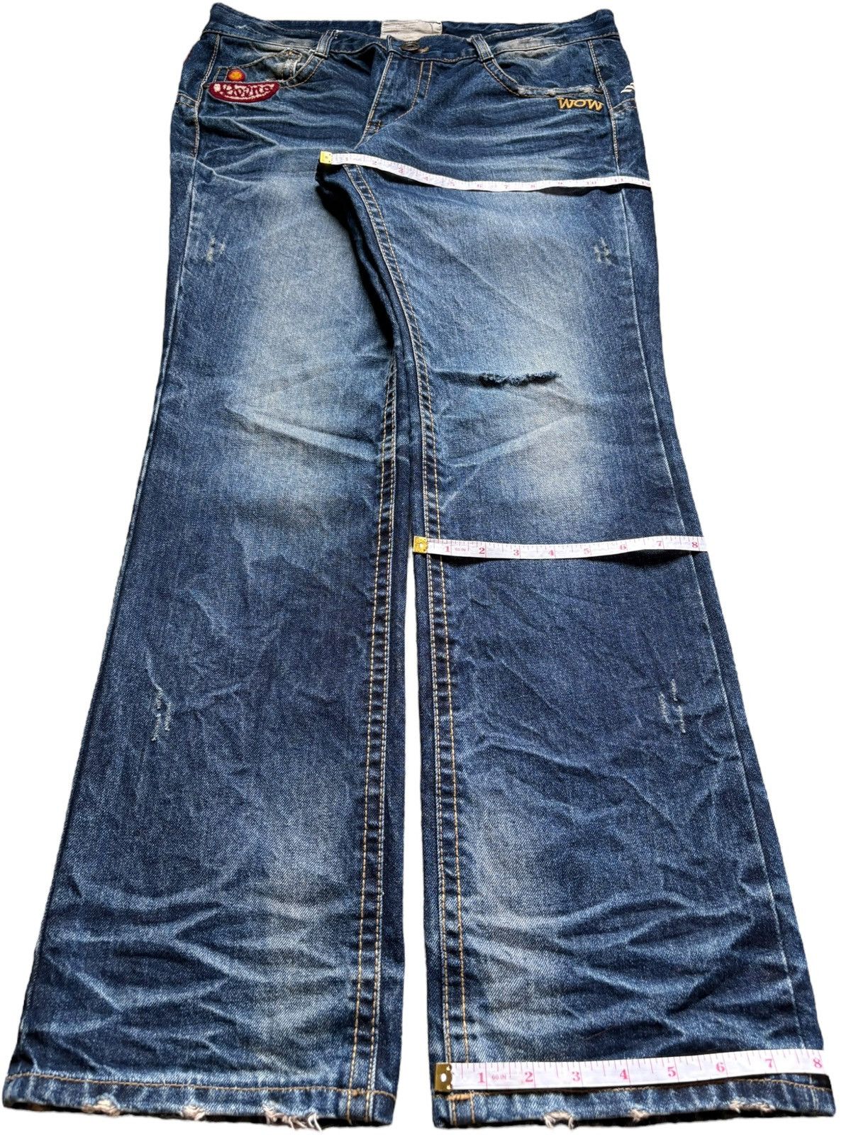 Japanese Brand Vintage Japanese Brand Patch Embellish Mud Wash Loose Jean Size US 34 / EU 50 - 14 Thumbnail