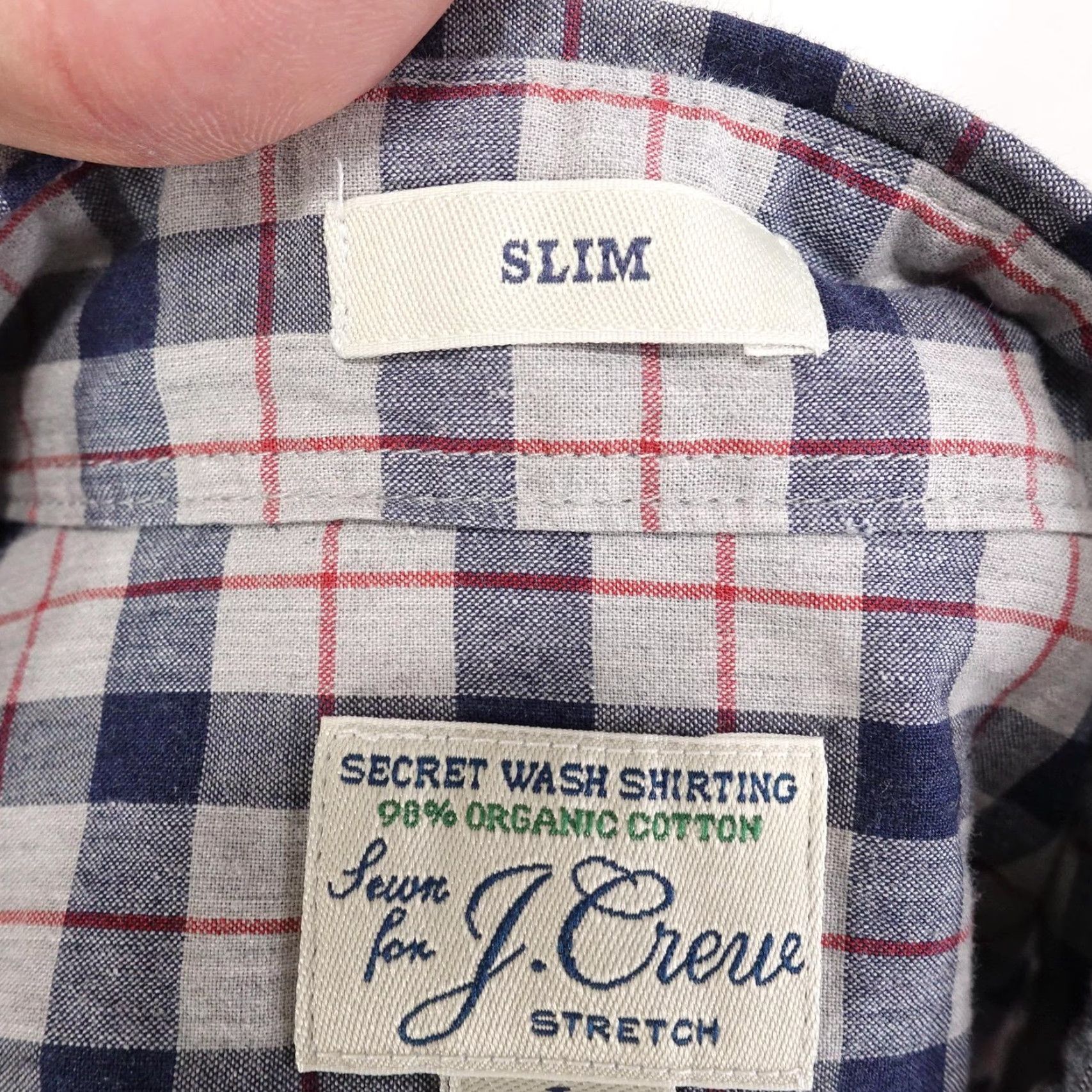 J.Crew VINTAGE J.CREW Shirt Men Large Blue Red Gray Plaid Button-Down Slim Secret Wash Stretch Adult Large Blue Plaid 90s or 2000s? Size US L / EU 52-54 / 3 - 7 Thumbnail