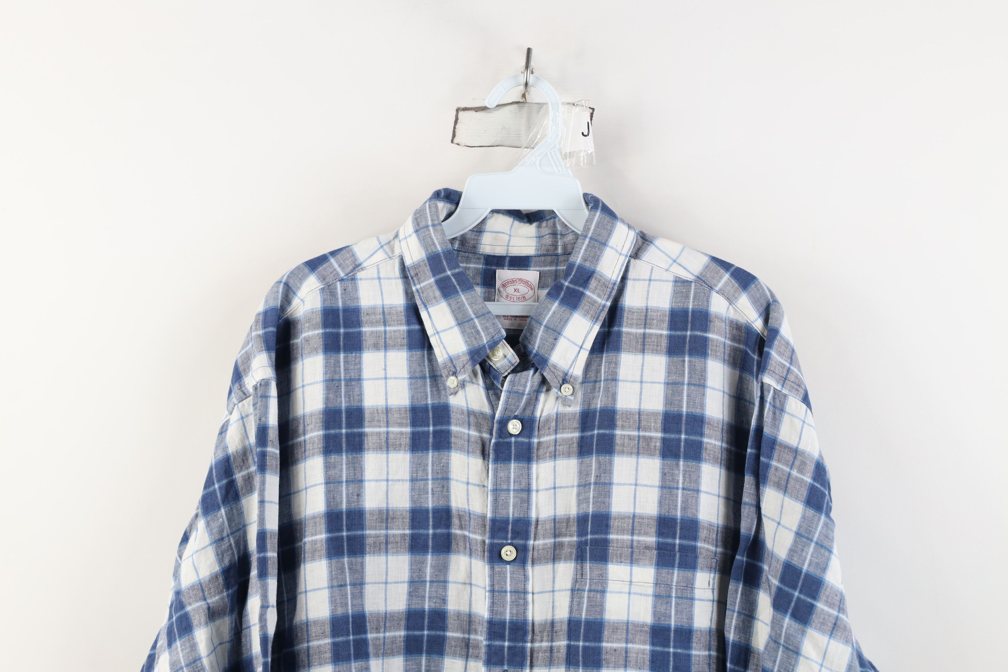Brooks Brothers Vintage Brooks Brothers Linen Button Down Shirt Plaid OCBD Size US XL / EU 56 / 4 - 2 Thumbnail