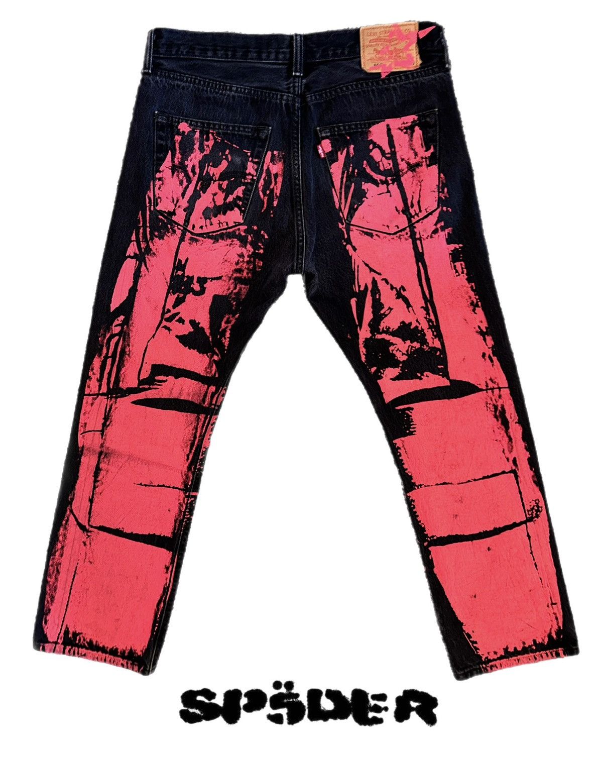 Sp5der × Young Thug RARE Sp5der Worldwide x Levi’s Vintage Moto Pants Size US 32 / EU 48 - 2 Thumbnail