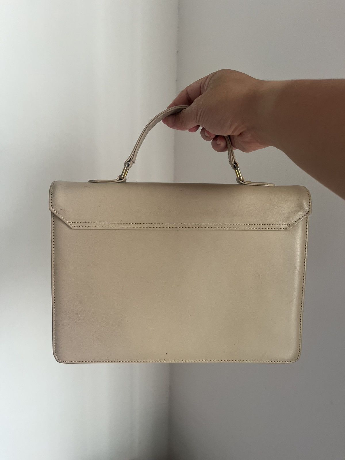 Leather Vintage Leather Bag Patina Kelly Style Handle Bag Y2k Size ONE SIZE - 3 Thumbnail