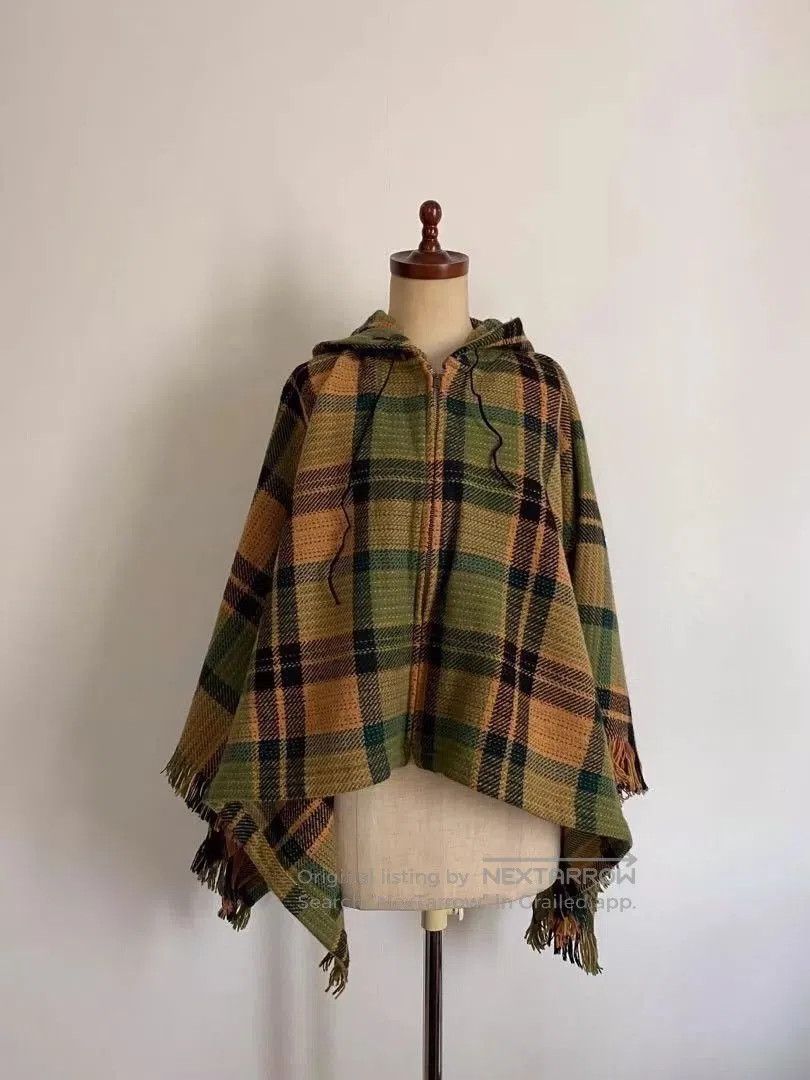 Kapital Kapital Check Hooded Cape Coat . Size US S / EU 44-46 / 1 - 1 Thumbnail
