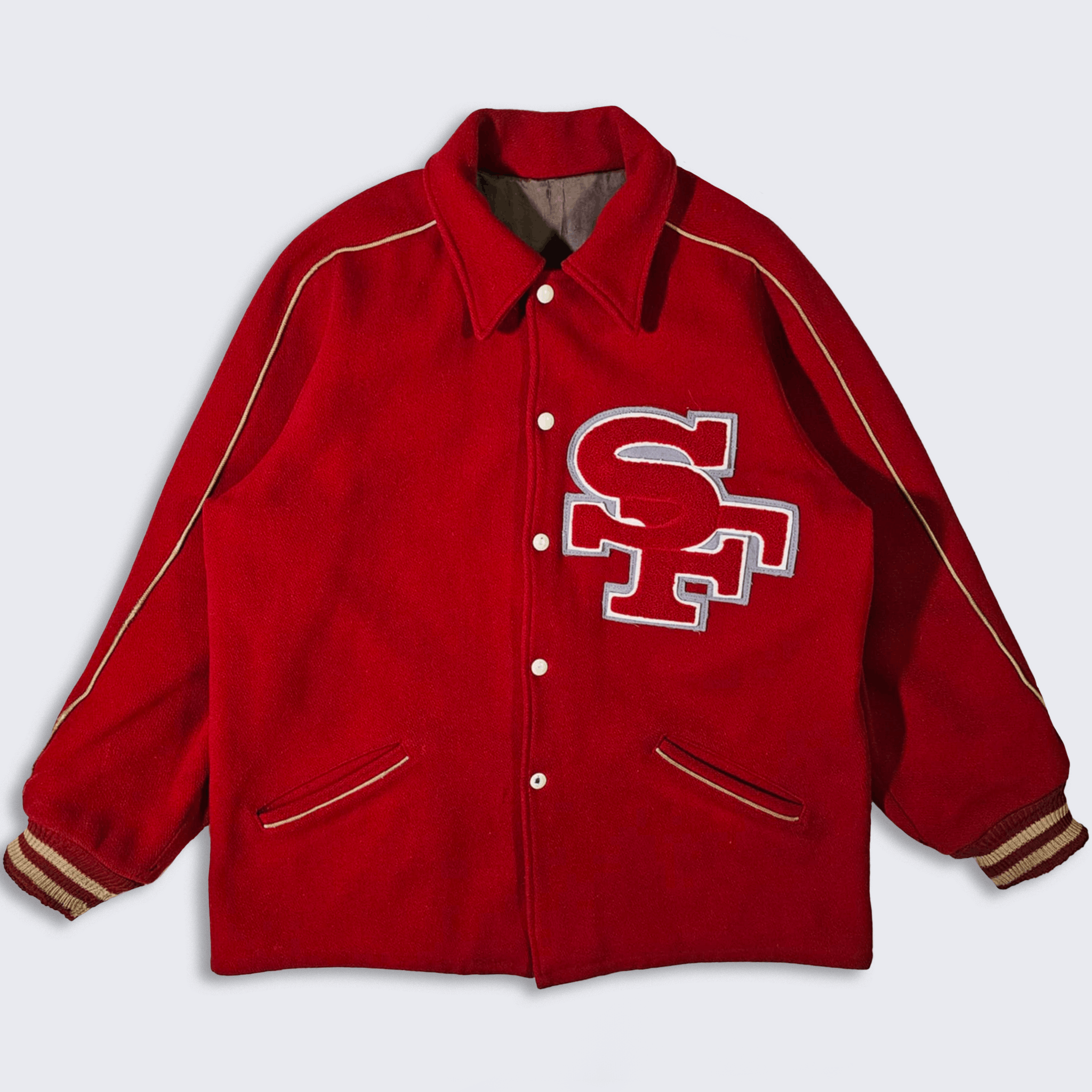 NFL × Vintage San Francisco 49ers Vintage 60s Wool NFL Football Jacket Size US L / EU 52-54 / 3 - 1 Thumbnail