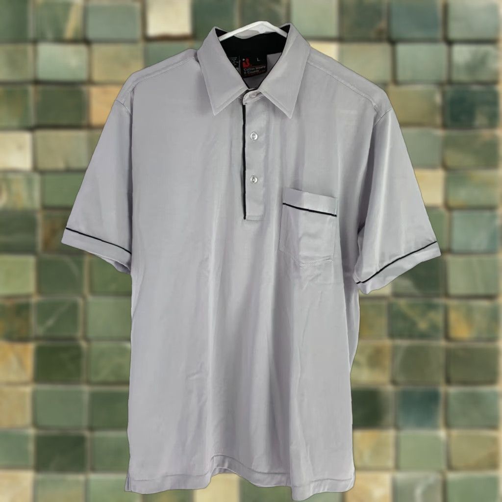 Vintage Vintage Robert Bruce Polo Shirt Men L Gray Cotton Blend Short Sleeve Button-Down Collar 90s Size US L / EU 52-54 / 3 - 1 Thumbnail