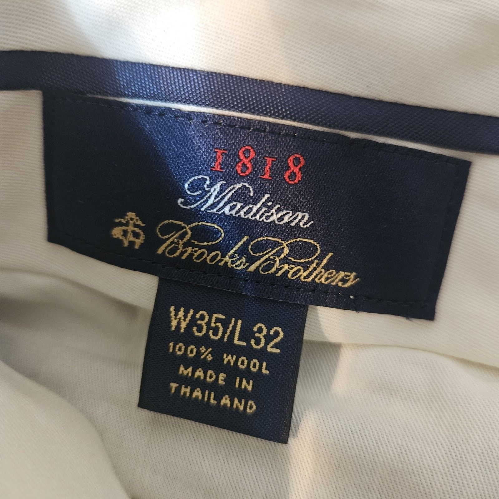 Brooks Brothers Brooks Brothers Madison Mens Pleated Wool Pants 35W x 32L Size US 35 - 6 Thumbnail