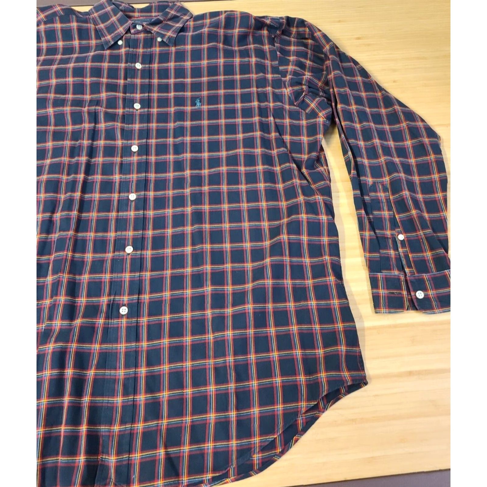 Polo Ralph Lauren VINTAGE Polo Ralph Lauren Shirt Men L Red Plaid Two-Ply Cotton Button-Front Collared Long Sleeve Polo Pony Classic Casual Size US L / EU 52-54 / 3 - 2 Thumbnail