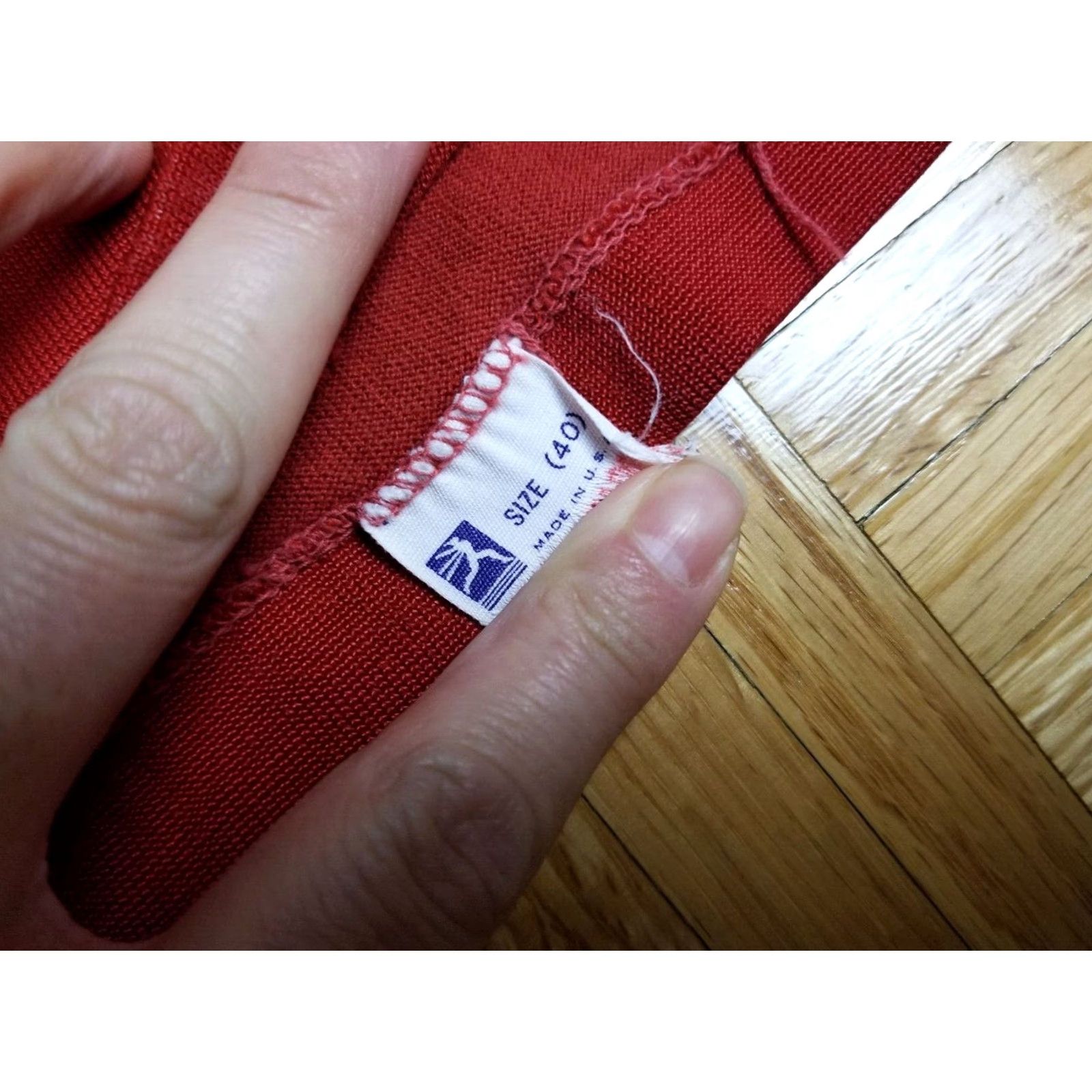 Champion VINTAGE Champion Runner Tag Hanover Patch Rayon Basketball Jersey SZ 40 Men Red T-Shirt 50's USA Band Retro Rock Tropical Polyester Cotton Size US L / EU 52-54 / 3 - 6 Thumbnail