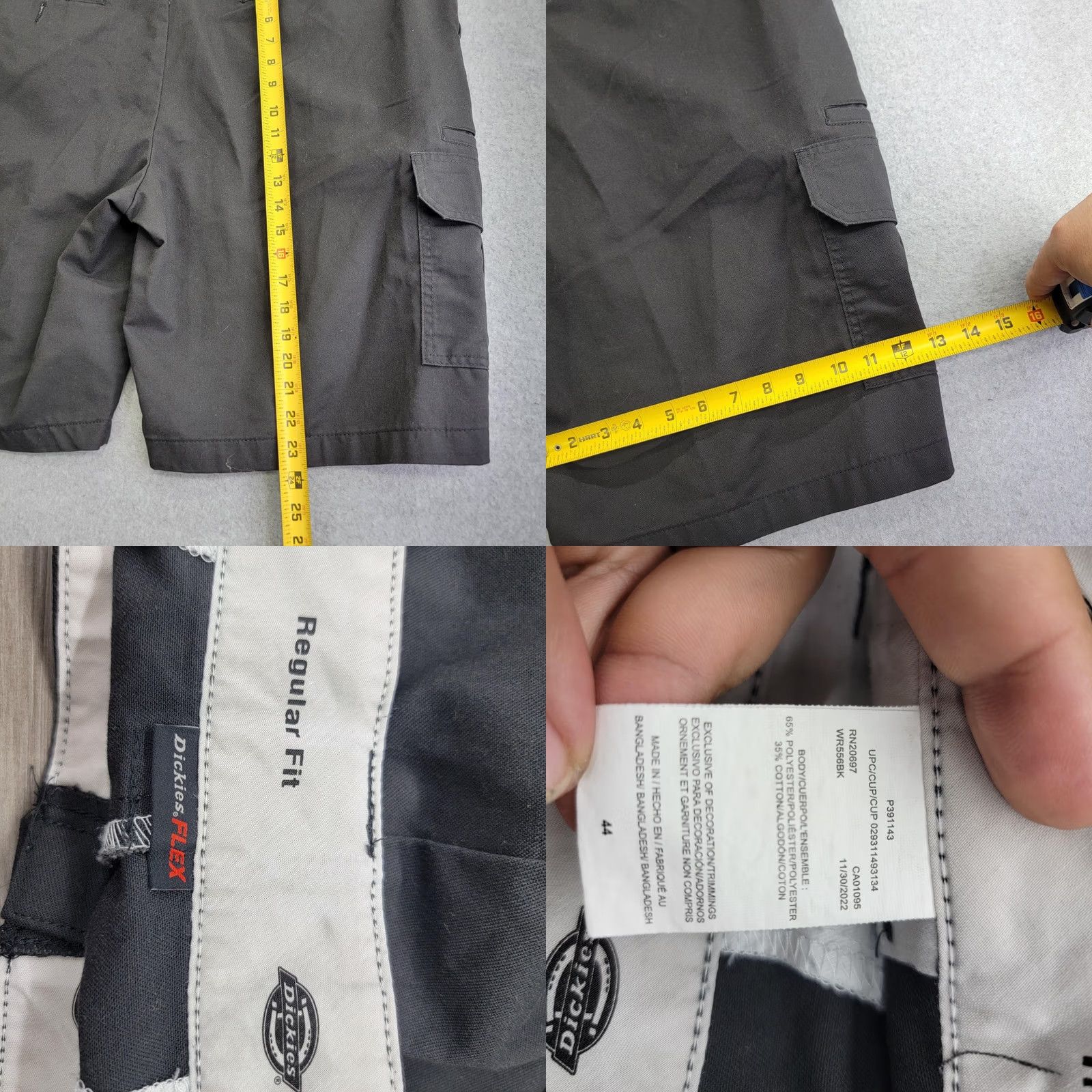 Dickies Dickies Cargo Shorts Mens Black Regular Fit Flex Stretch Zip Fly Pockets Size US 44 / EU 60 - 8 Thumbnail