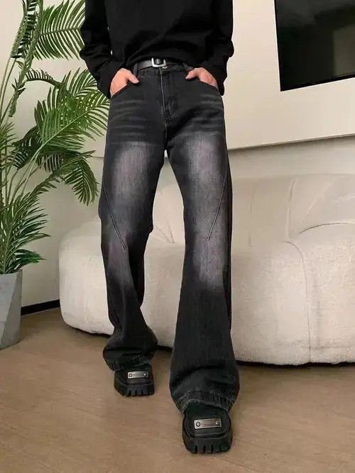 Jean Gradient Splicing Loose Vintage Micro Flare Jeans Size US 28 / EU 44 - 4 Thumbnail
