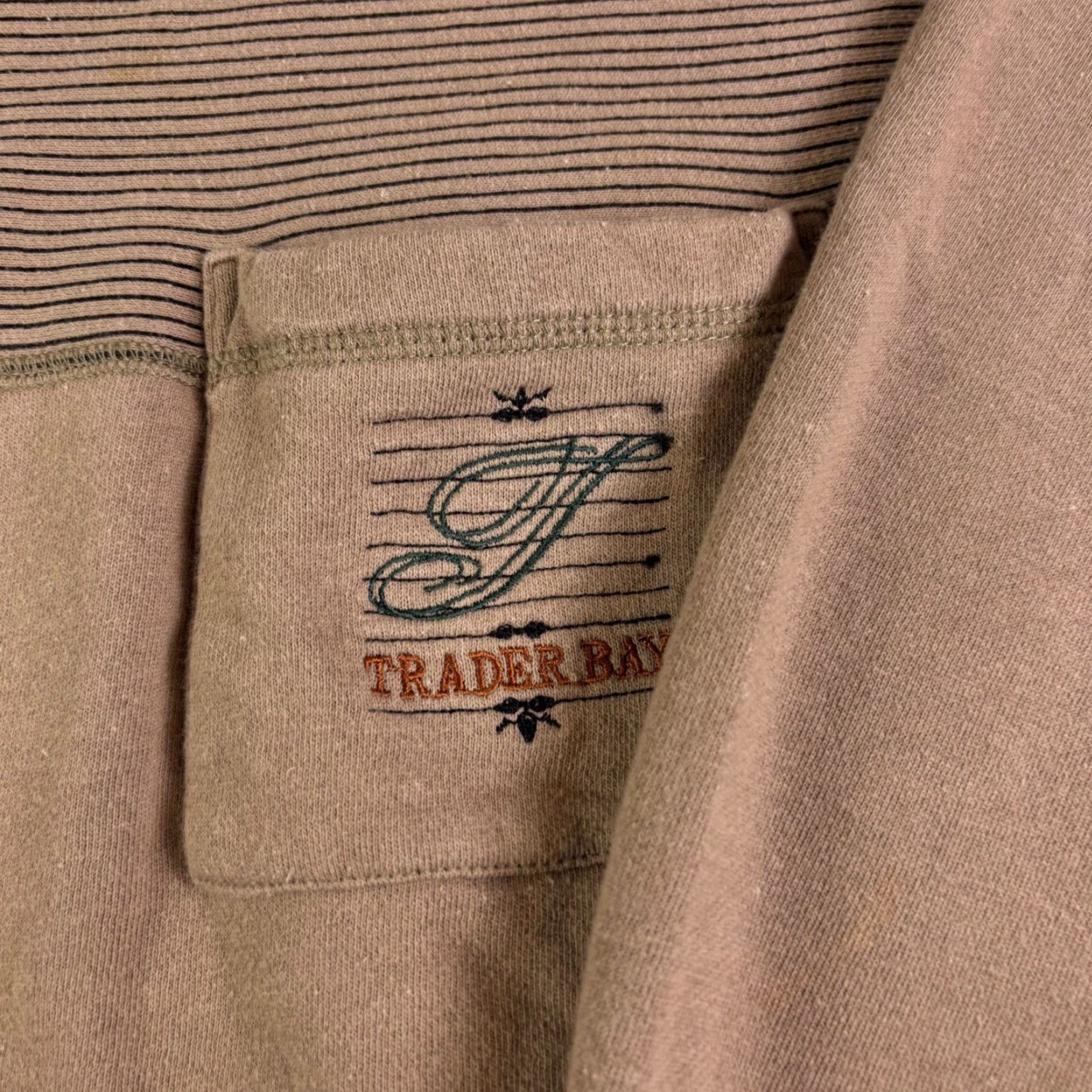Vintage VINTAGE Trader Bay Striped Panel Crewneck Sweatshirt Mens XL Brown Cotton 90s Size US XL / EU 56 / 4 - 8 Thumbnail