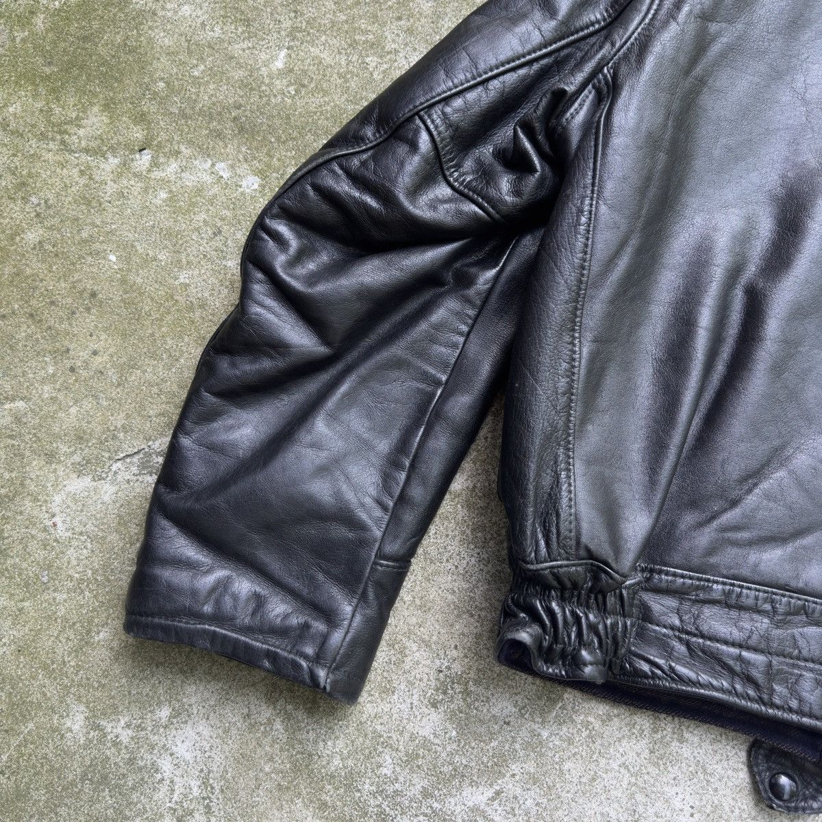 Vintage 40s 50s Leather Horsehide Shearling Jacket ERD Grunge Size US L / EU 52-54 / 3 - 18 Thumbnail