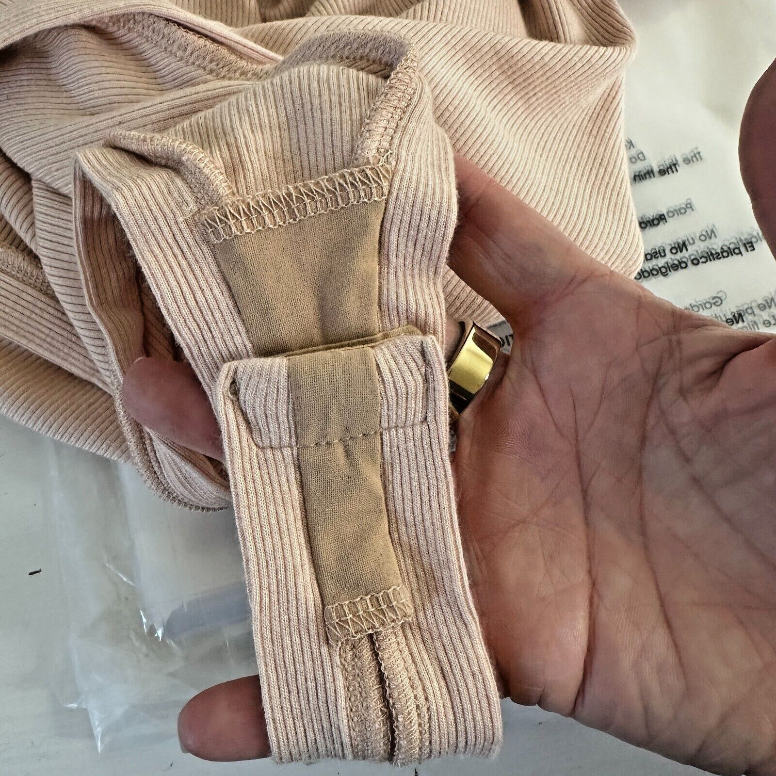 ALIX NYC Alix NYC Tan Asymmetrical Neckline Sleeveless Rib Bodysuit S Size S / US 4 / IT 40 - 8 Thumbnail