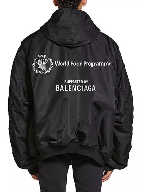 Balenciaga o1bcso1str0125 WFP Light Hooded Bomber Jacket in Black Size US S / EU 44-46 / 1 - 4 Thumbnail