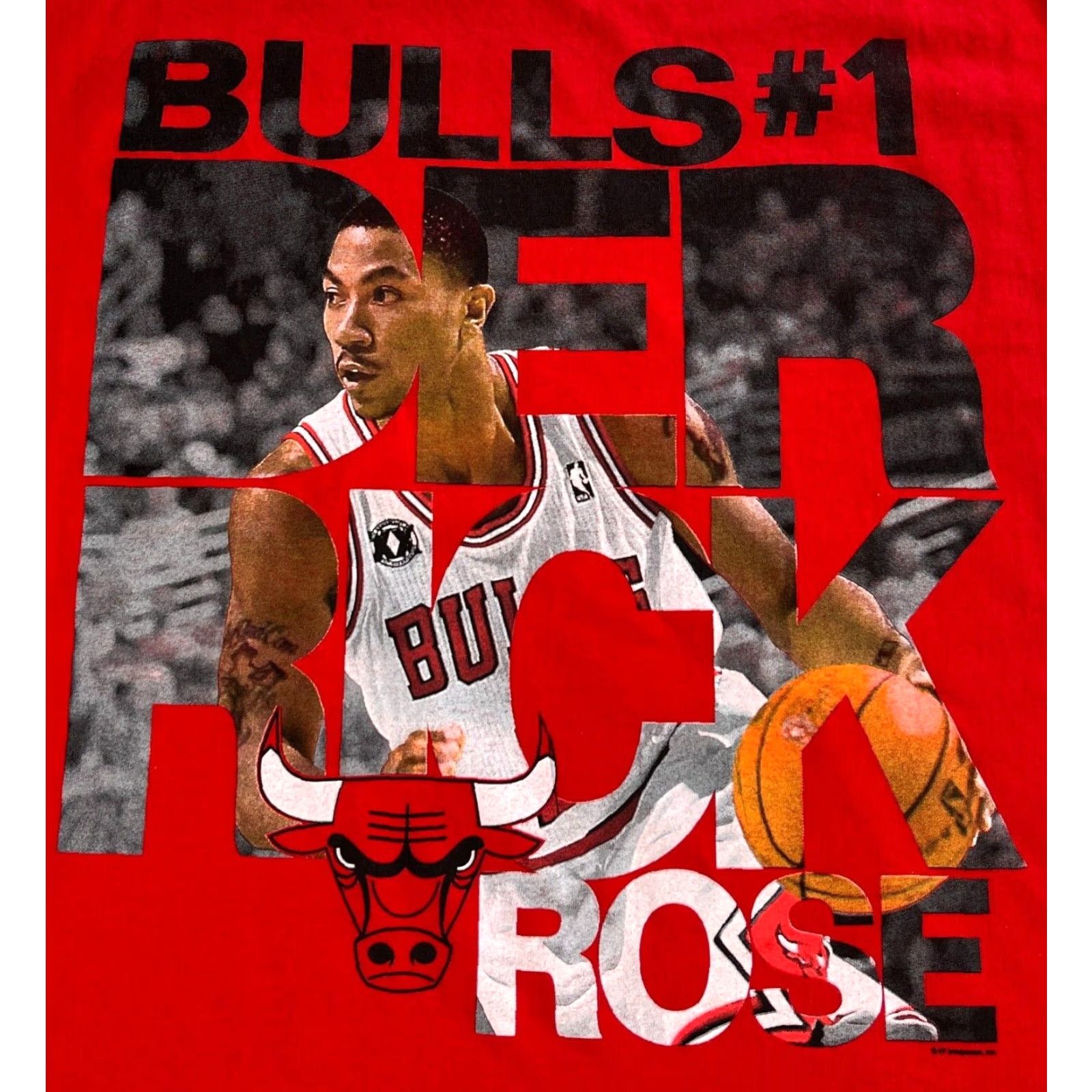 NBA Men's NBA Chicago Bulls #1 Derrick Rose T-Shirt Majestic Sz L Red Size US L / EU 52-54 / 3 - 3 Thumbnail