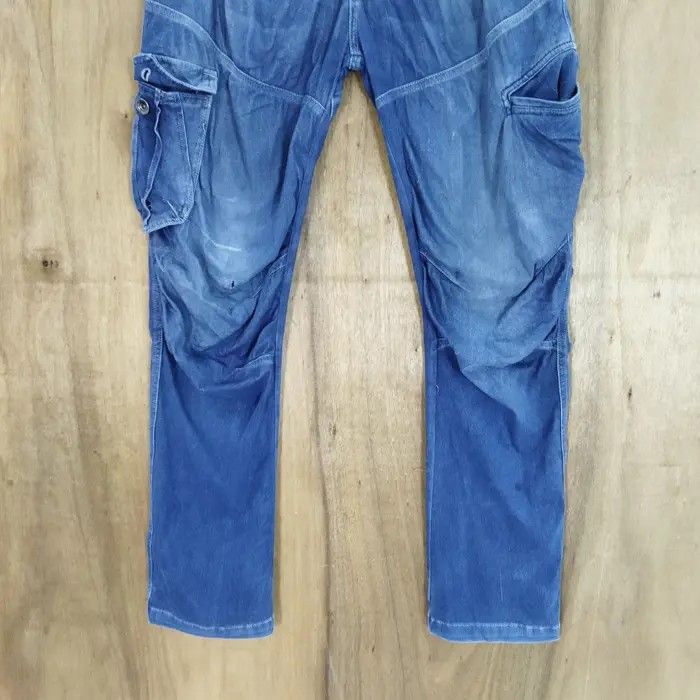Japanese Brand FIELDCORE STRECTH BLUE SKINNY CARGO PANTS Size US 34 / EU 50 - 3 Thumbnail