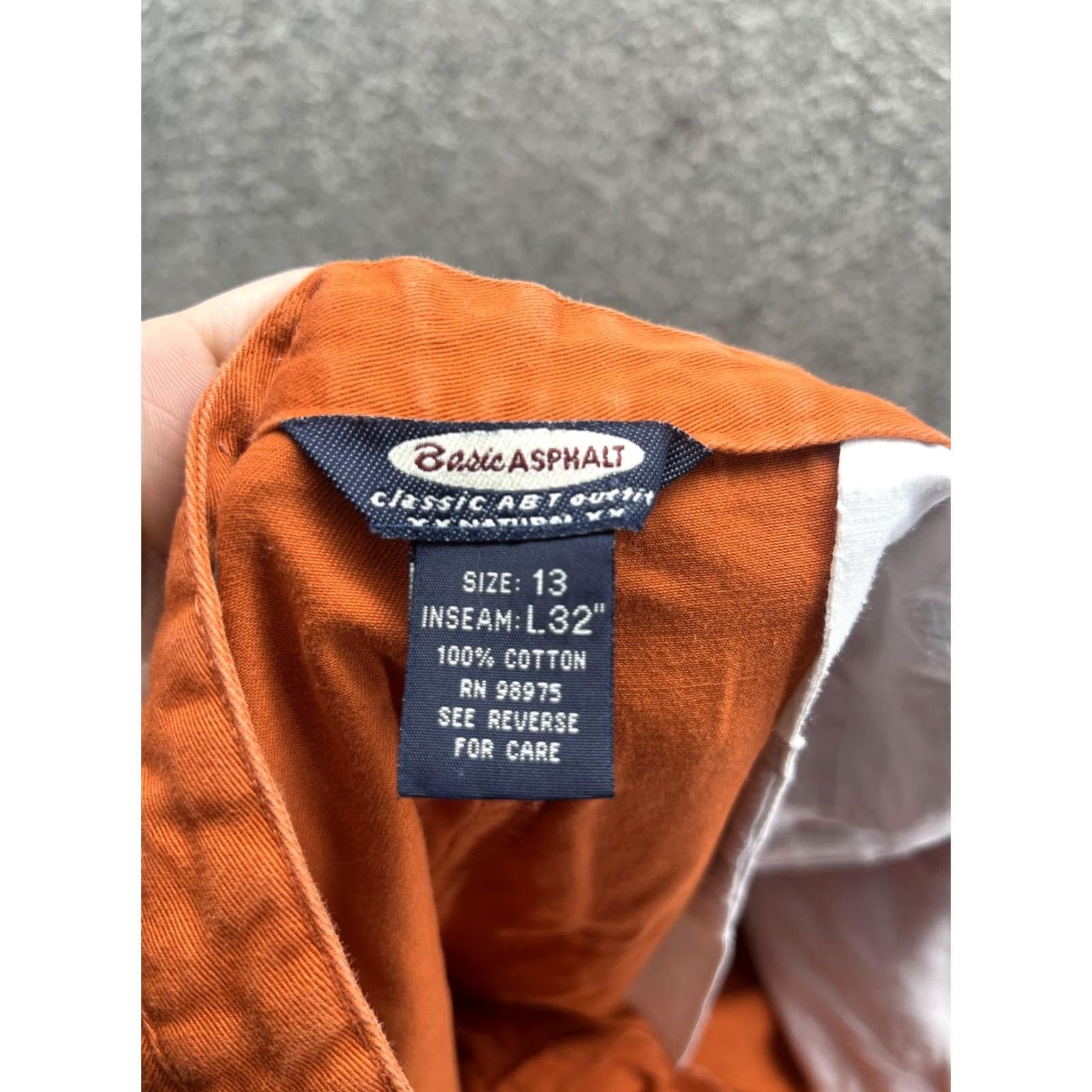 Vintage VINTAGE Basic Asphalt Pants Juniors 13 Orange Chino Twill Drawstring Relaxed Casual Size 34" / US 12 / IT 48 - 2 Thumbnail