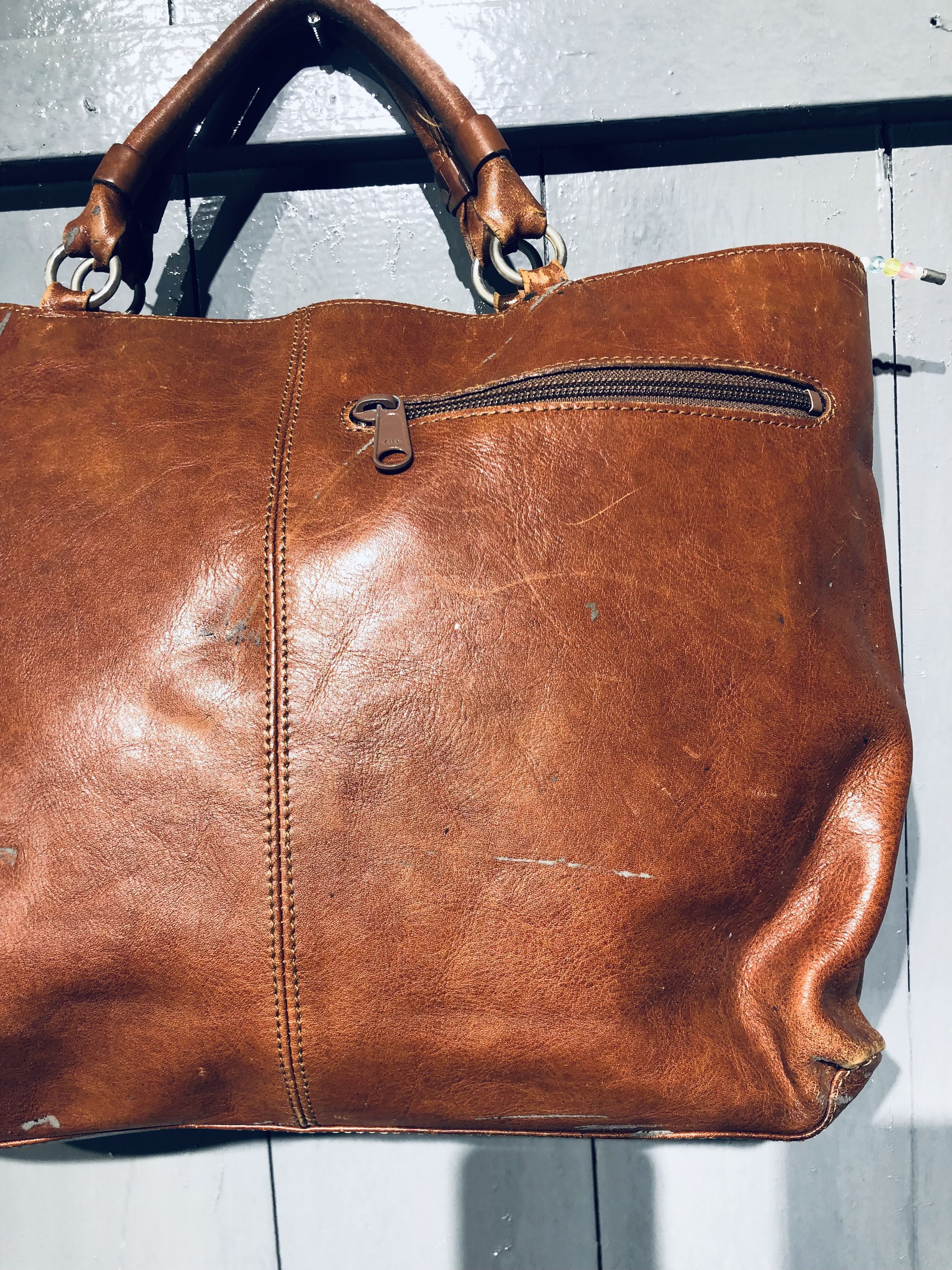 Genuine Leather × Leather JAPANESE STREEWEAR FASHION STYLE LEATHER HANDCARRY BAG Size ONE SIZE - 5 Thumbnail