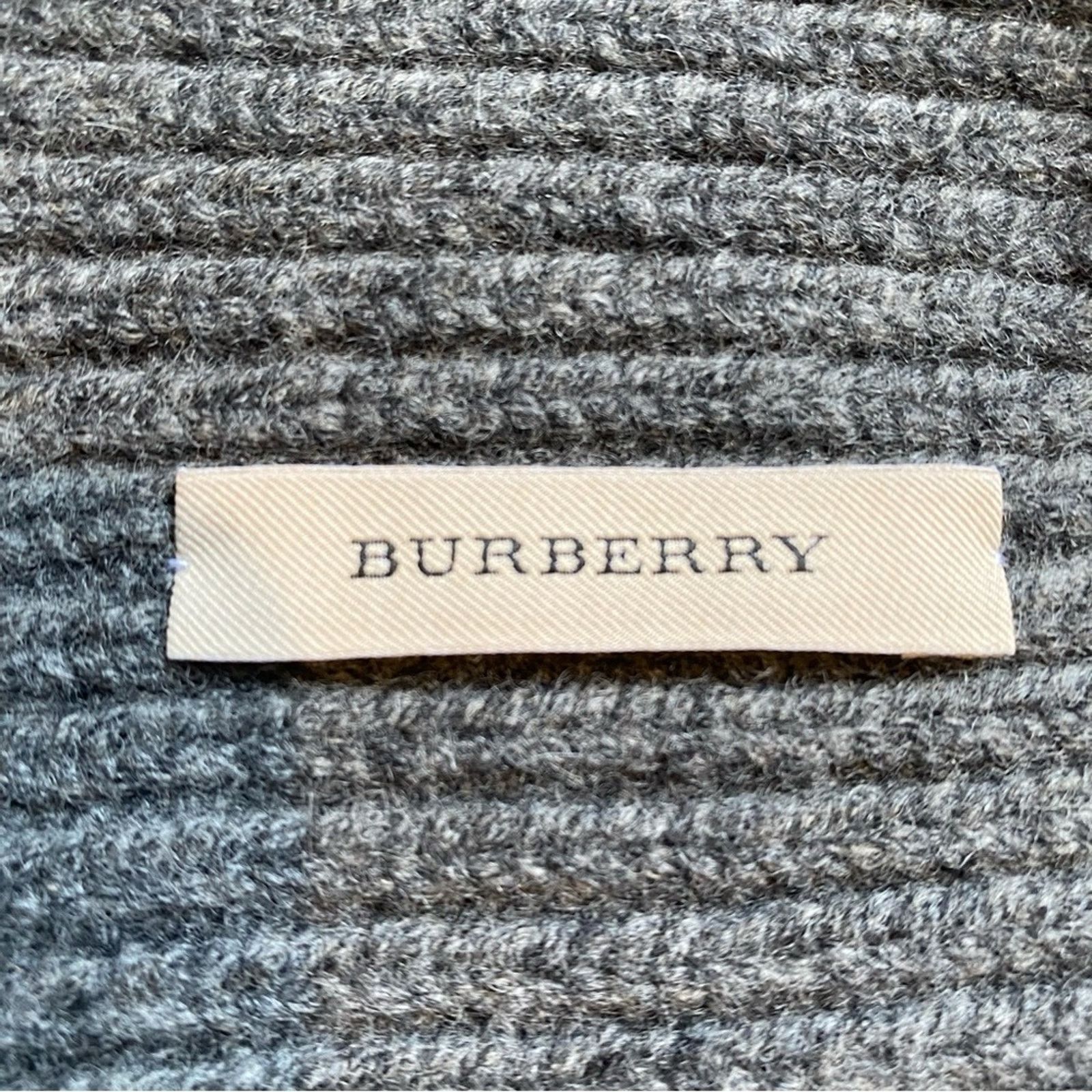 Burberry BURBERRY $340 Ribbed Gray Wool Cashmere Beanie Hat 56-61cm Size ONE SIZE - 6 Thumbnail