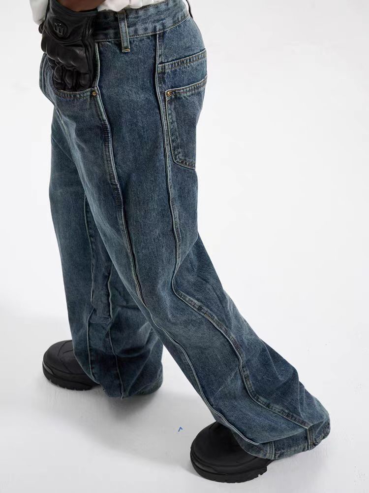 Japanese Brand × Jean High Street Twisted Wavy Retro Baggy Jeans Size US 34 / EU 50 - 4 Thumbnail